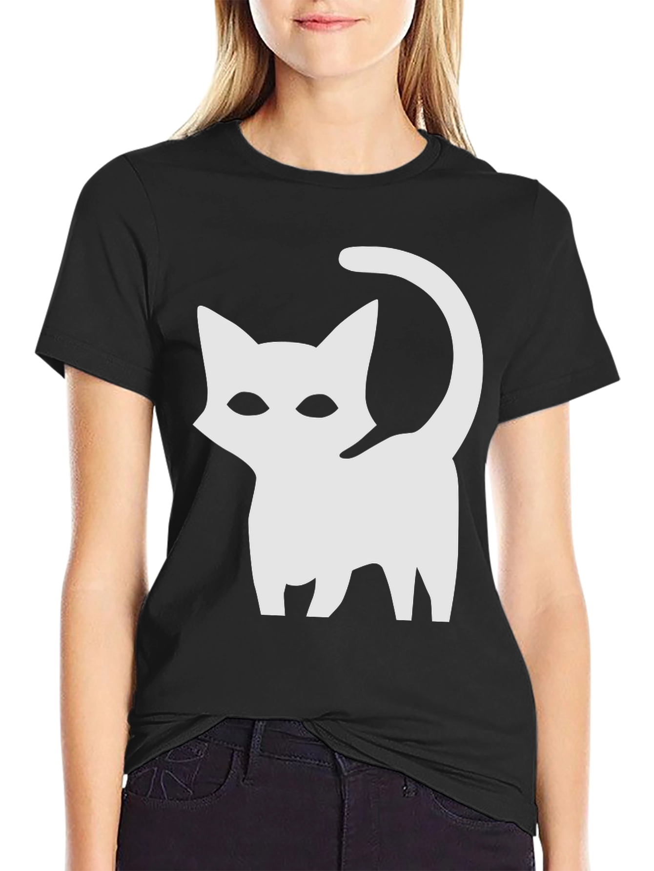 Black Cat Graphic Tee - Stylish Casual Wear