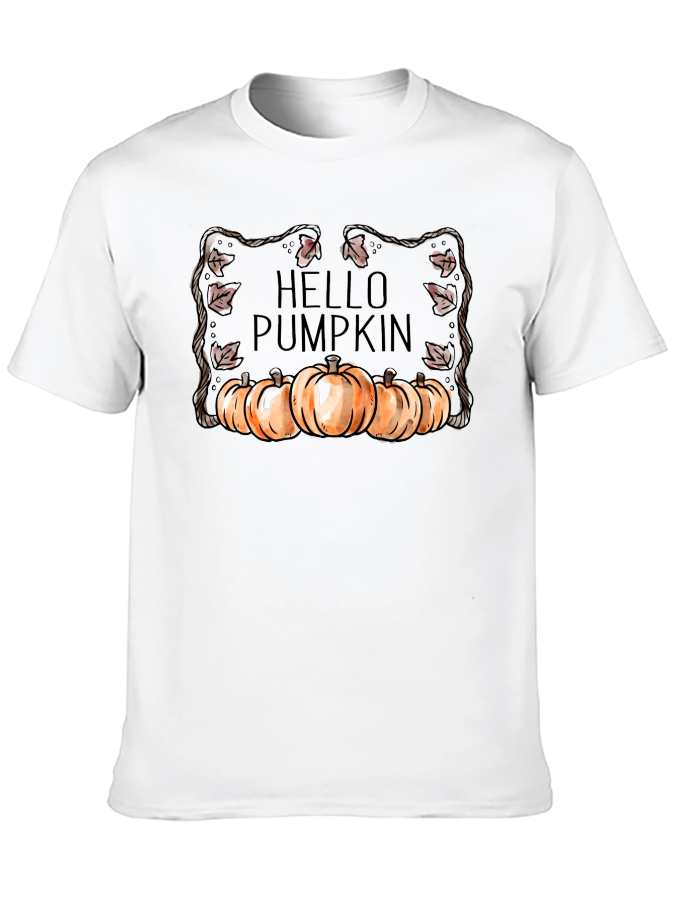 Hello Pumpkin Black T-Shirt - Autumn Harvest