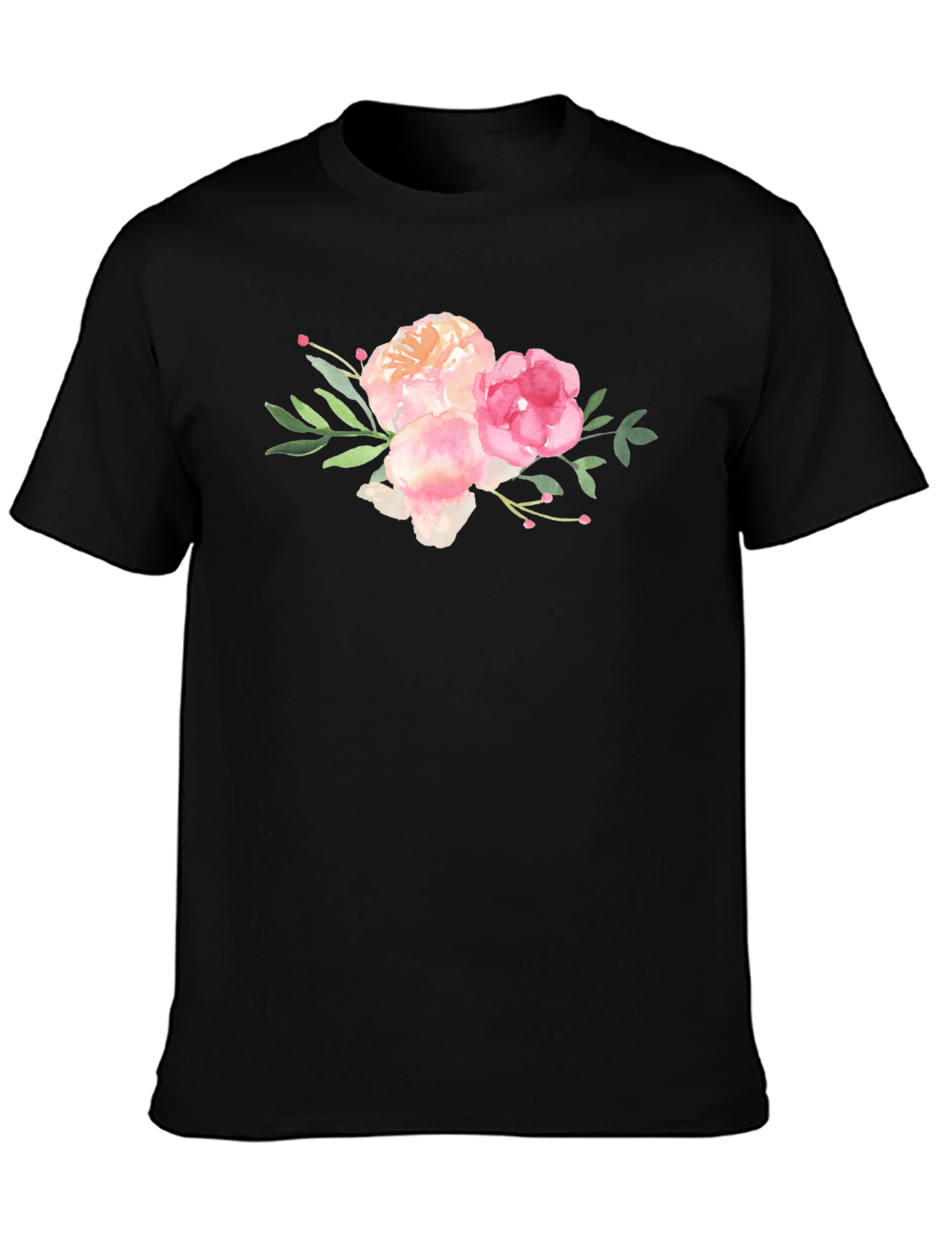 Floral Bouquet Black T-Shirt