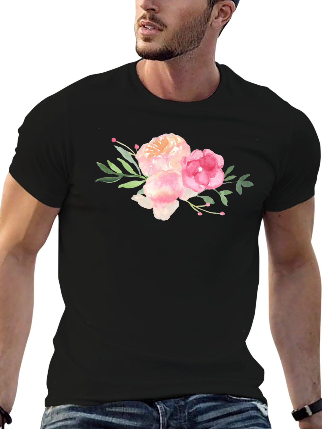 Floral Bouquet Black T-Shirt