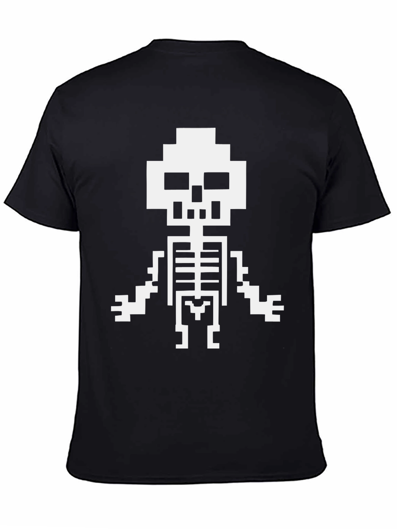 Pixel Skeleton Graphic Tee - Black