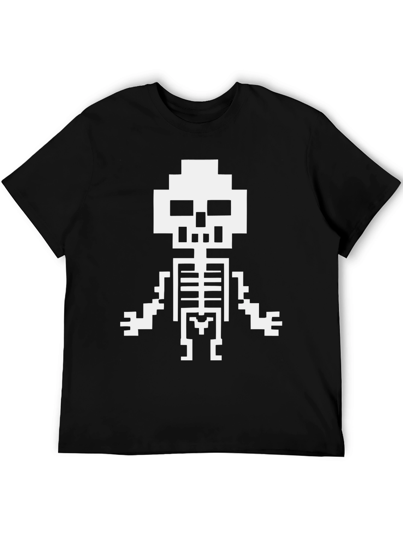 Pixel Skeleton Graphic Tee - Black
