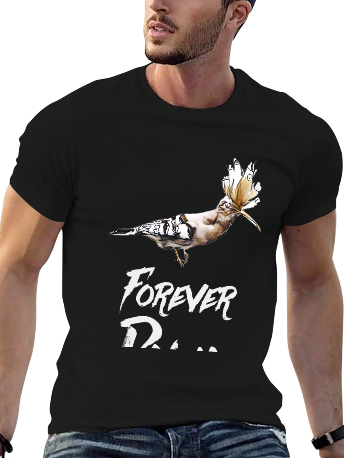 Hoopoe Bird Forever Dreamer Black T-Shirt