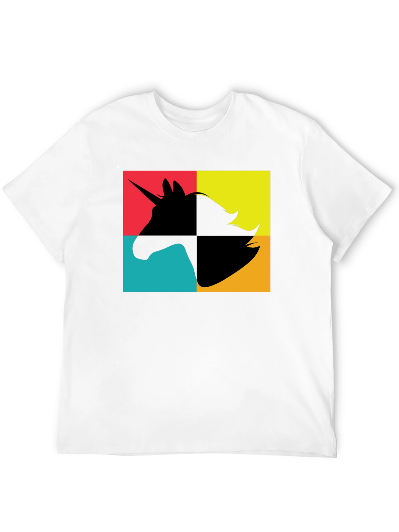 Unicorn Pop Art Graphic Black T-Shirt