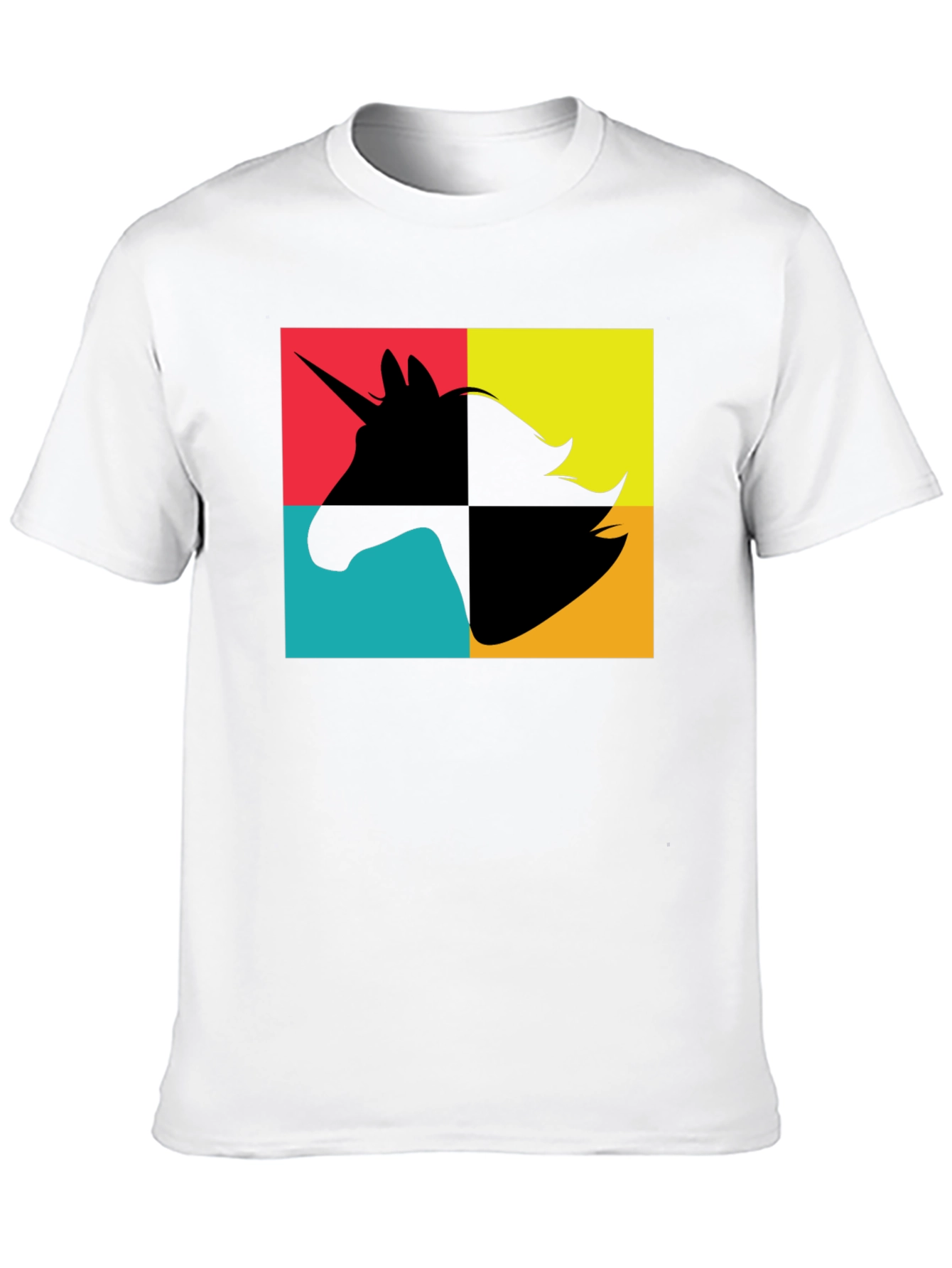 Unicorn Pop Art Graphic Black T-Shirt