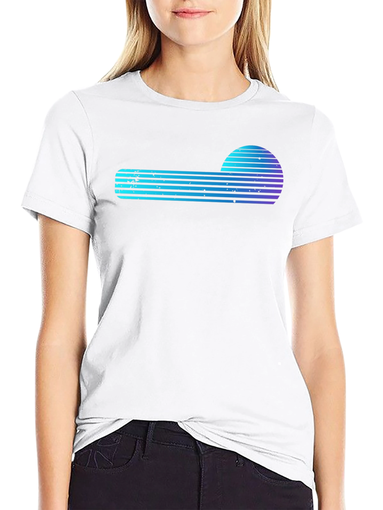 Retro Wave Graphic Tee - Synthwave Sun Design