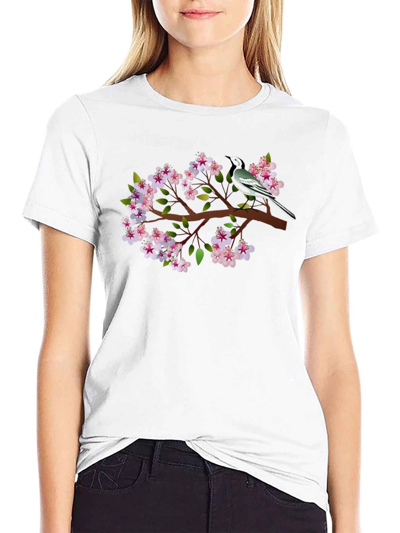 Bird & Blossom Graphic Tee - Stylish Casual Wear