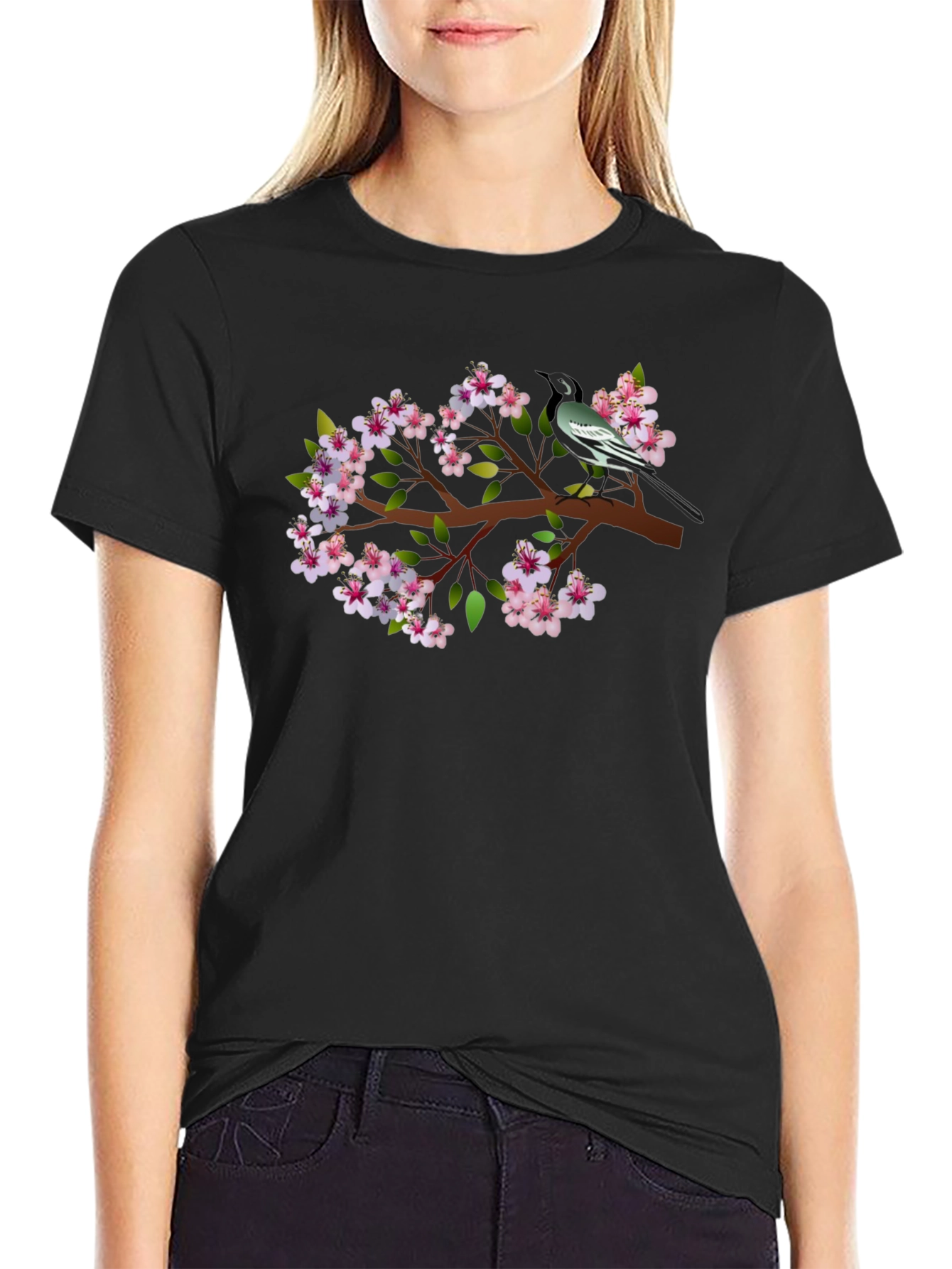 Bird & Blossom Graphic Tee - Stylish Casual Wear