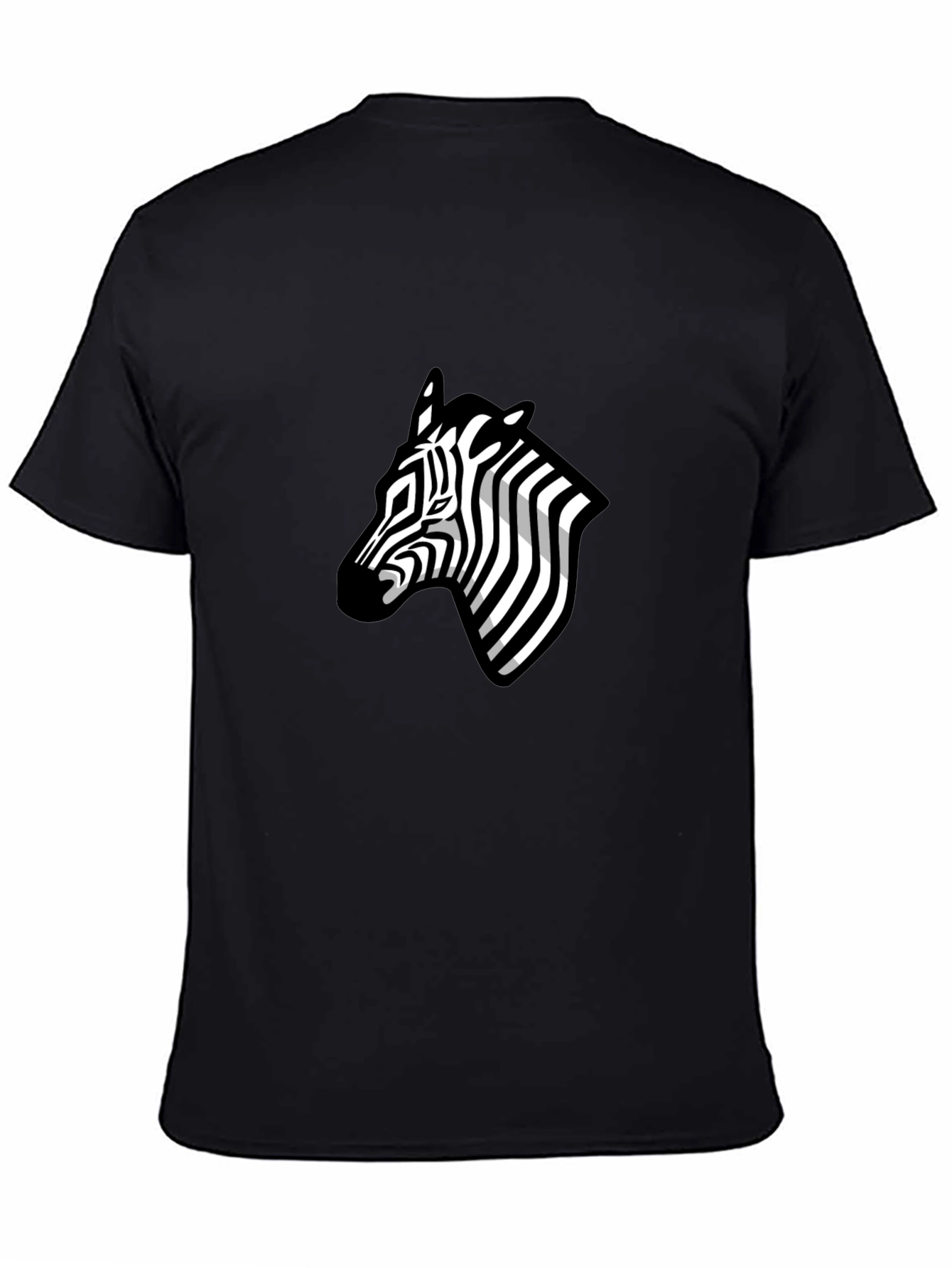 Zebra Head Graphic Tee - Black Casual T-Shirt