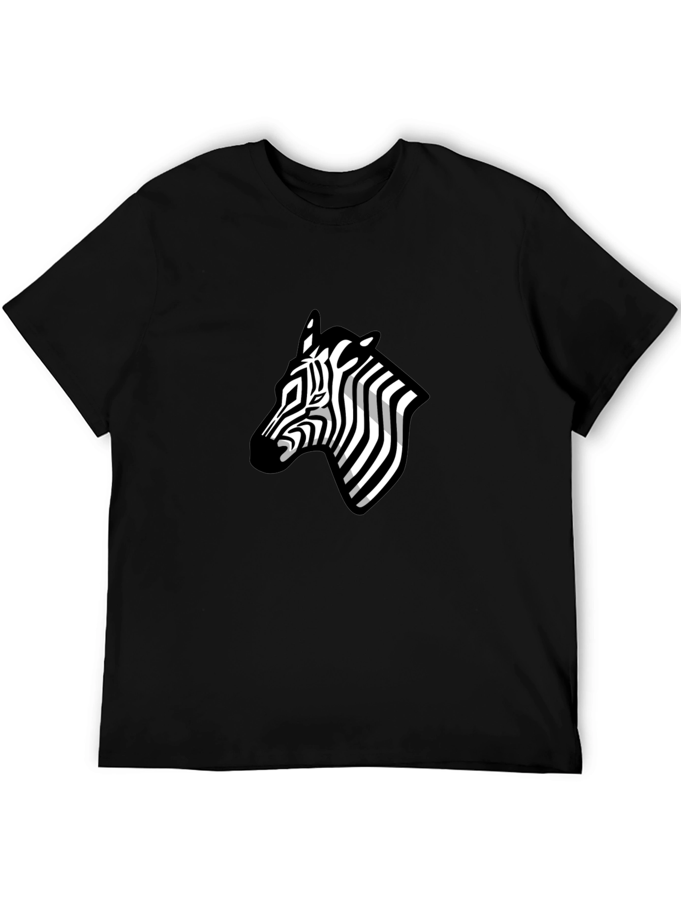 Zebra Head Graphic Tee - Black Casual T-Shirt