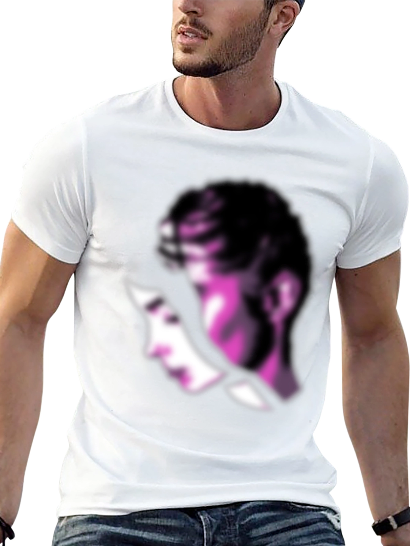 Abstract Purple Silhouette Black T-Shirt