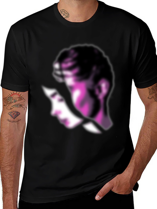 Abstract Purple Silhouette Black T-Shirt