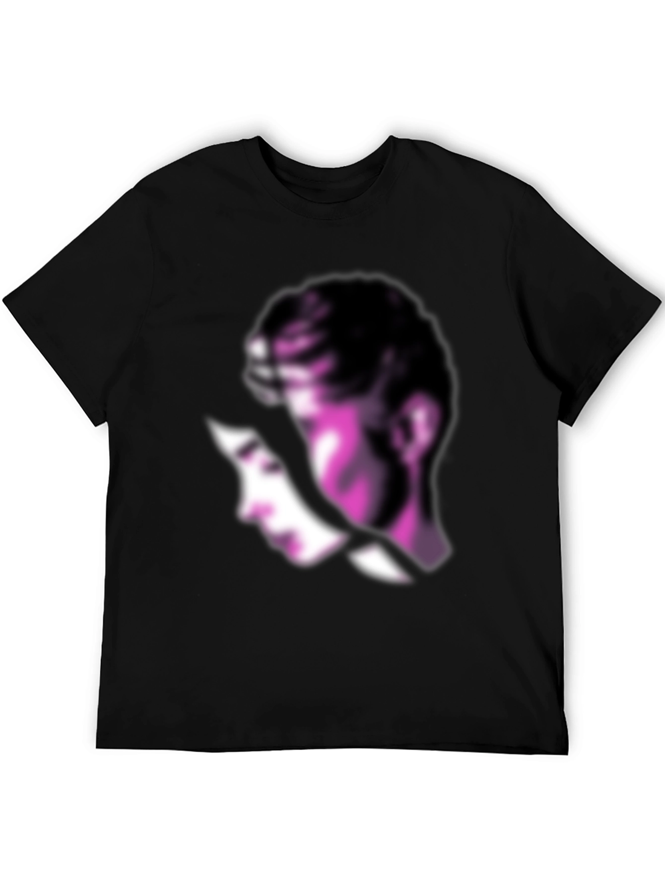 Abstract Purple Silhouette Black T-Shirt