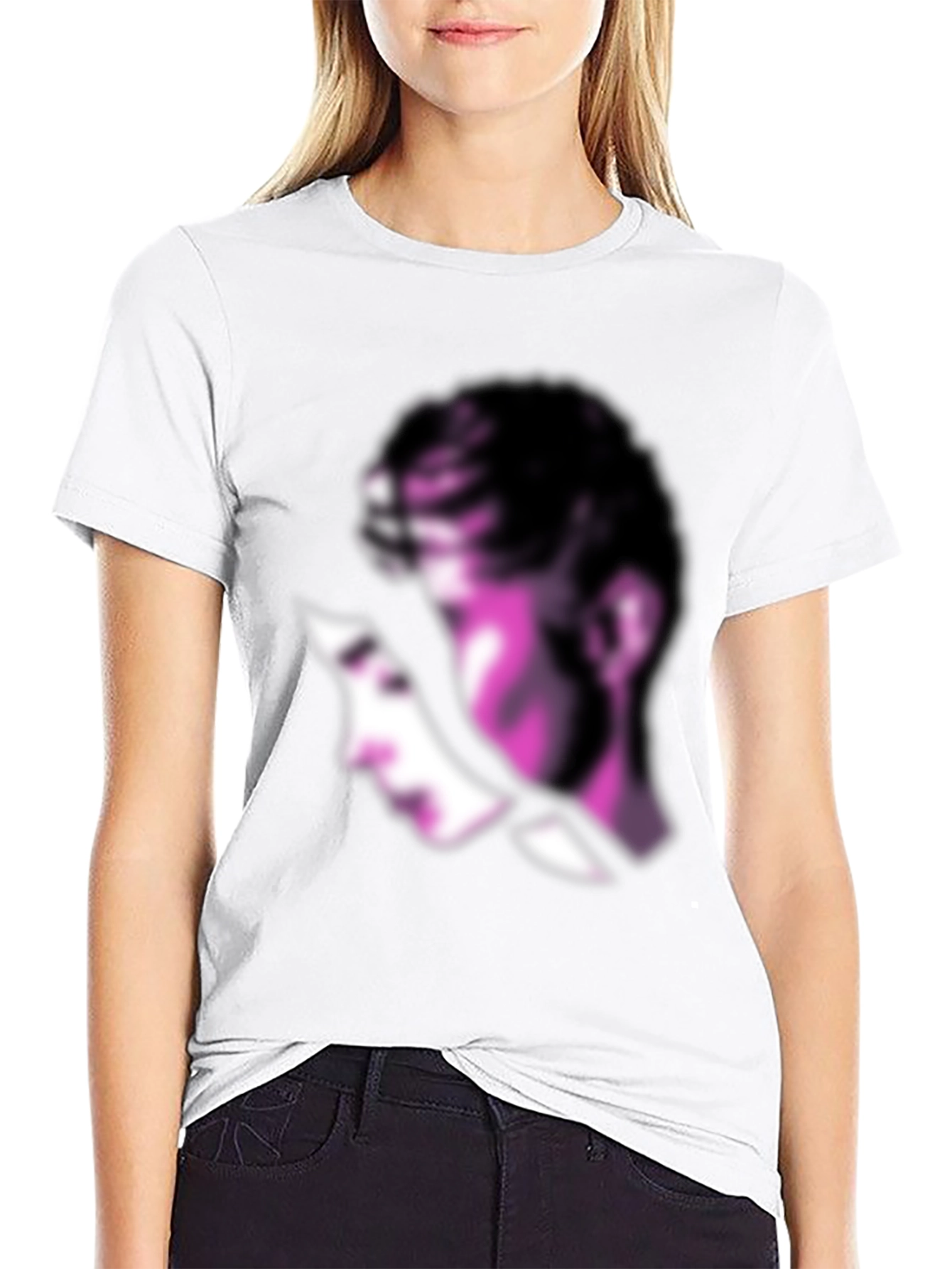 Abstract Purple Silhouette Black T-Shirt