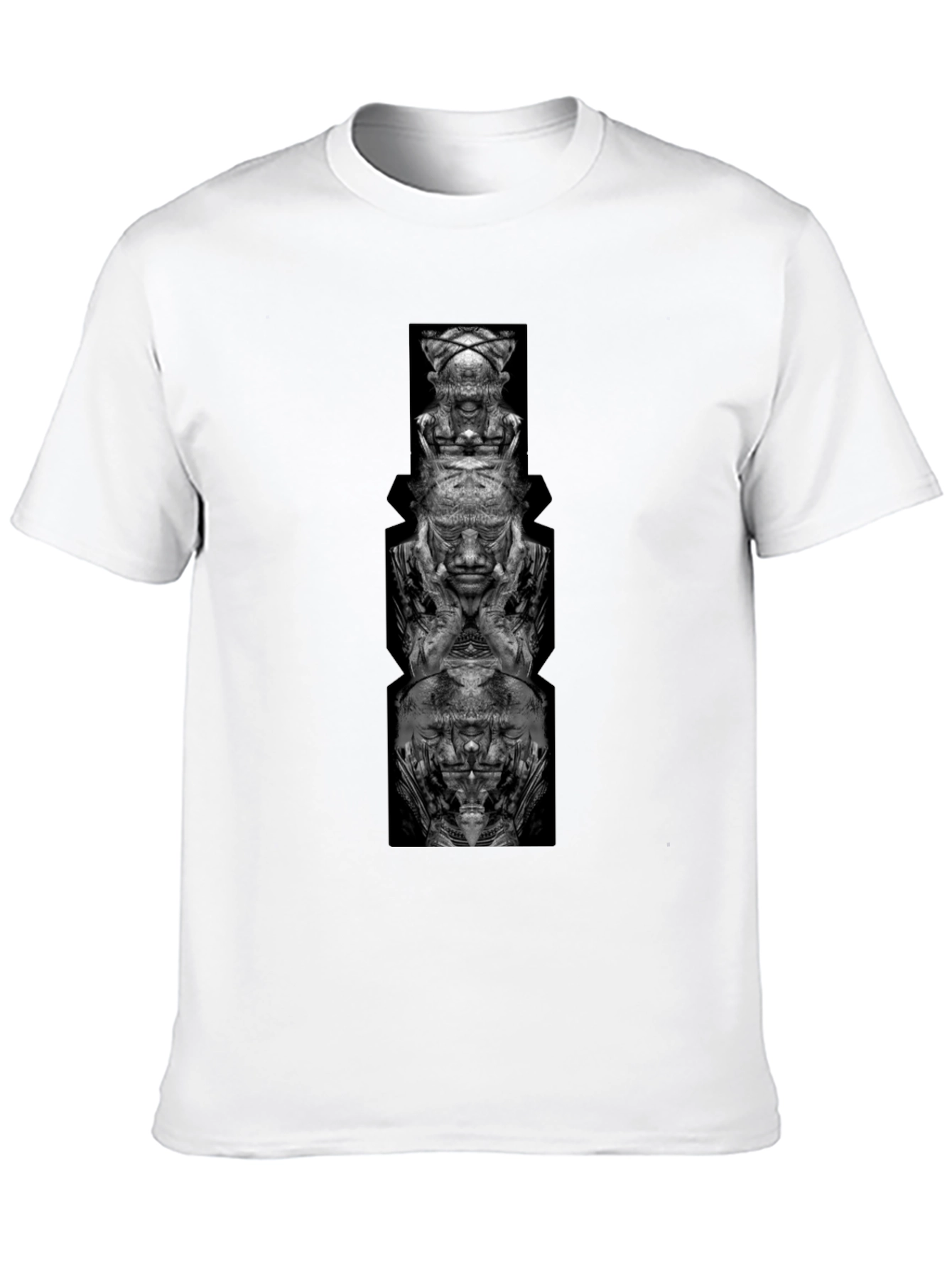 Abstract Totem Graphic Black T-Shirt