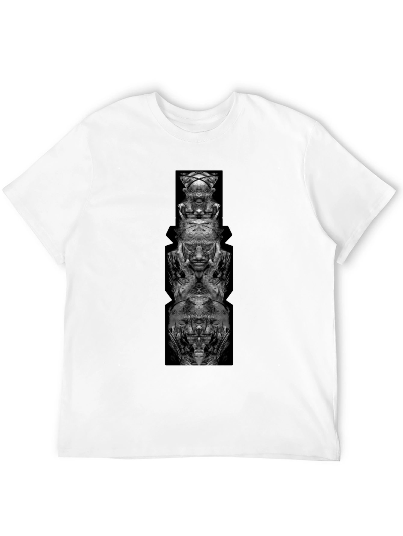 Abstract Totem Graphic Black T-Shirt
