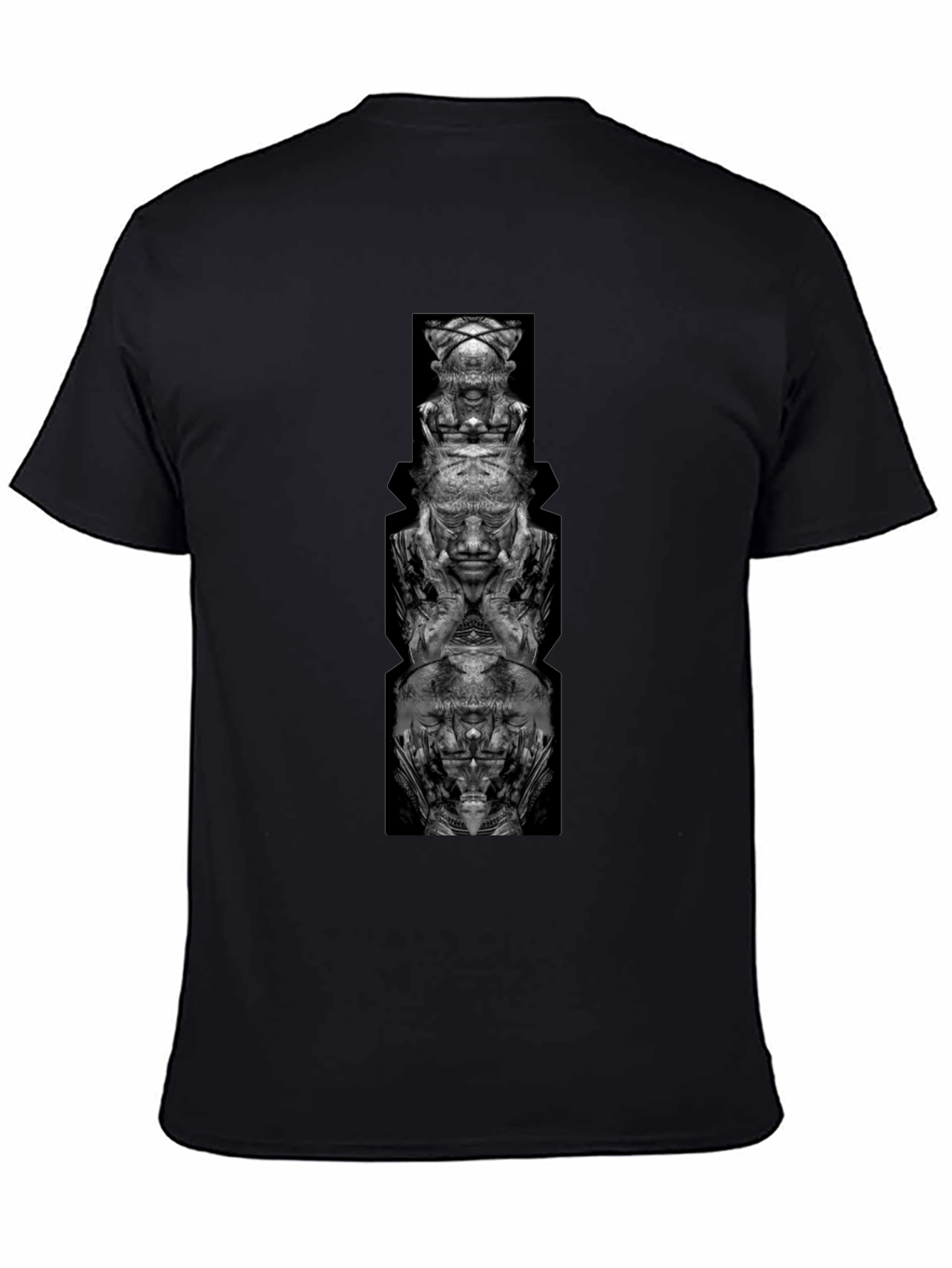 Abstract Totem Graphic Black T-Shirt