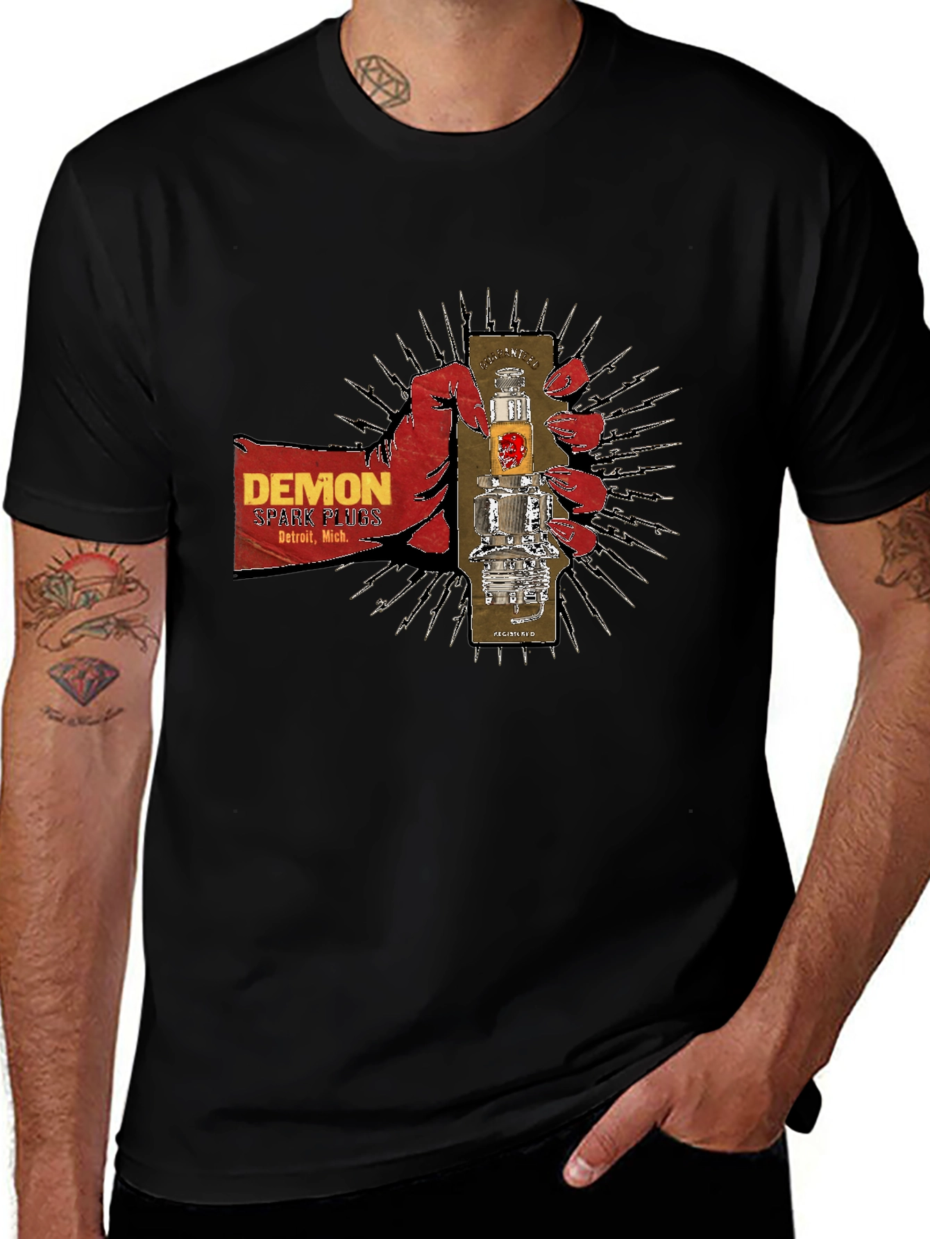 Demon Spark Plugs Graphic T-Shirt