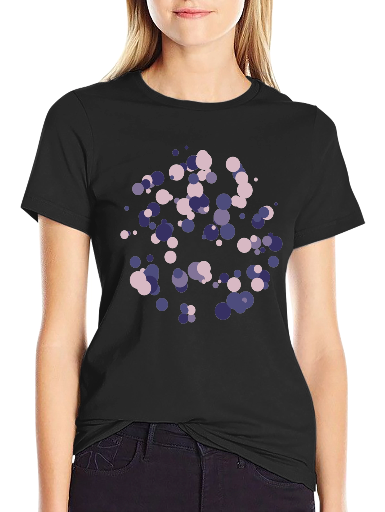 Abstract Dot Pattern Black T-Shirt