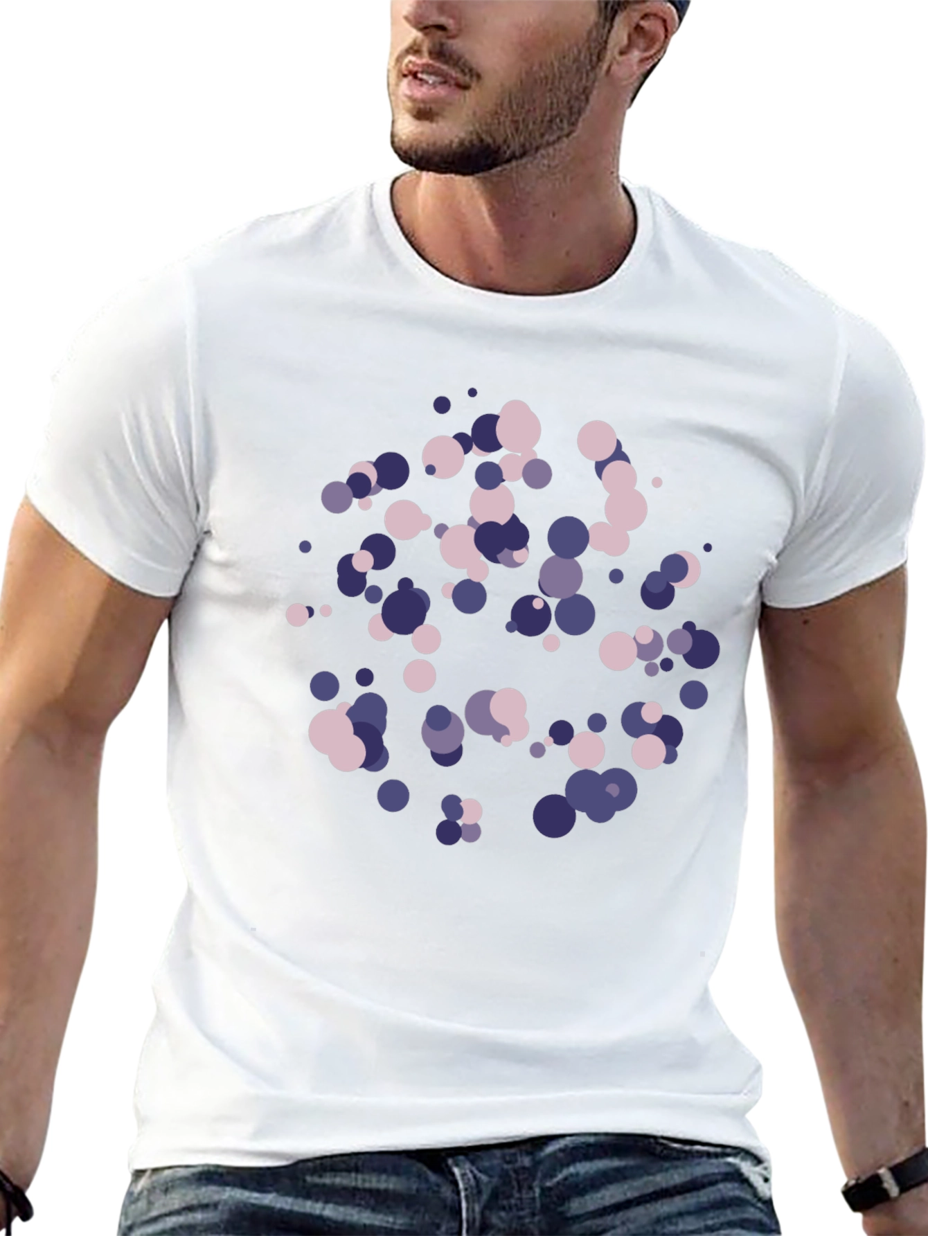 Abstract Dot Pattern Black T-Shirt