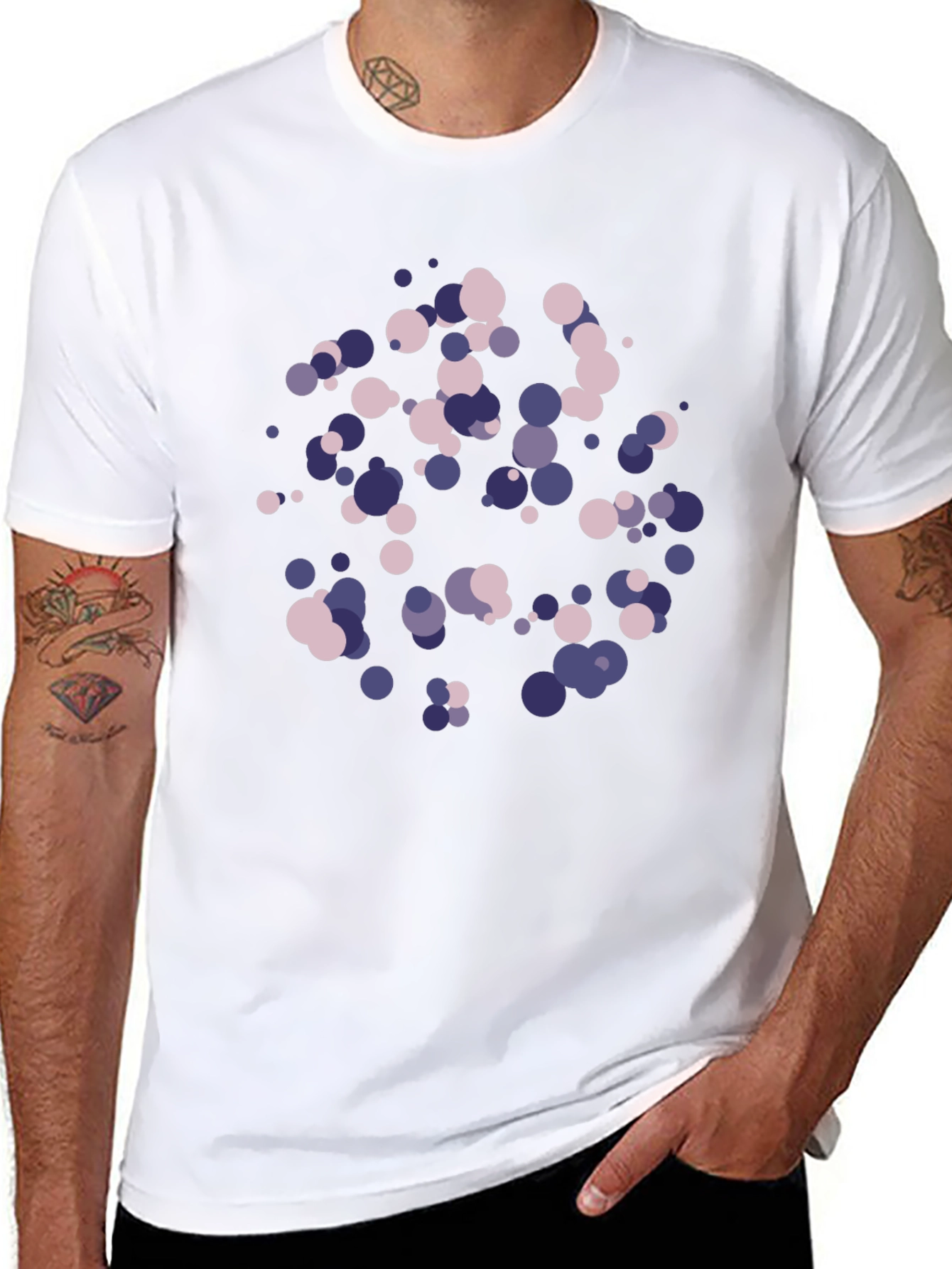 Abstract Dot Pattern Black T-Shirt