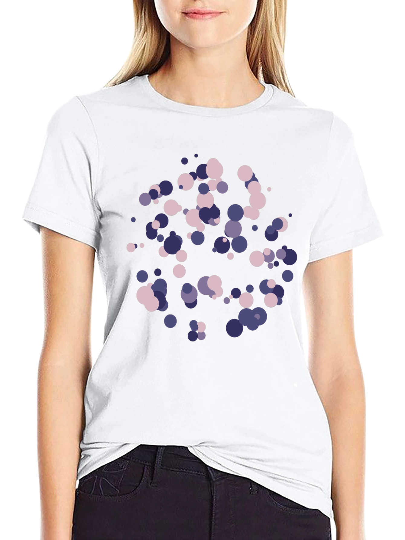 Abstract Dot Pattern Black T-Shirt