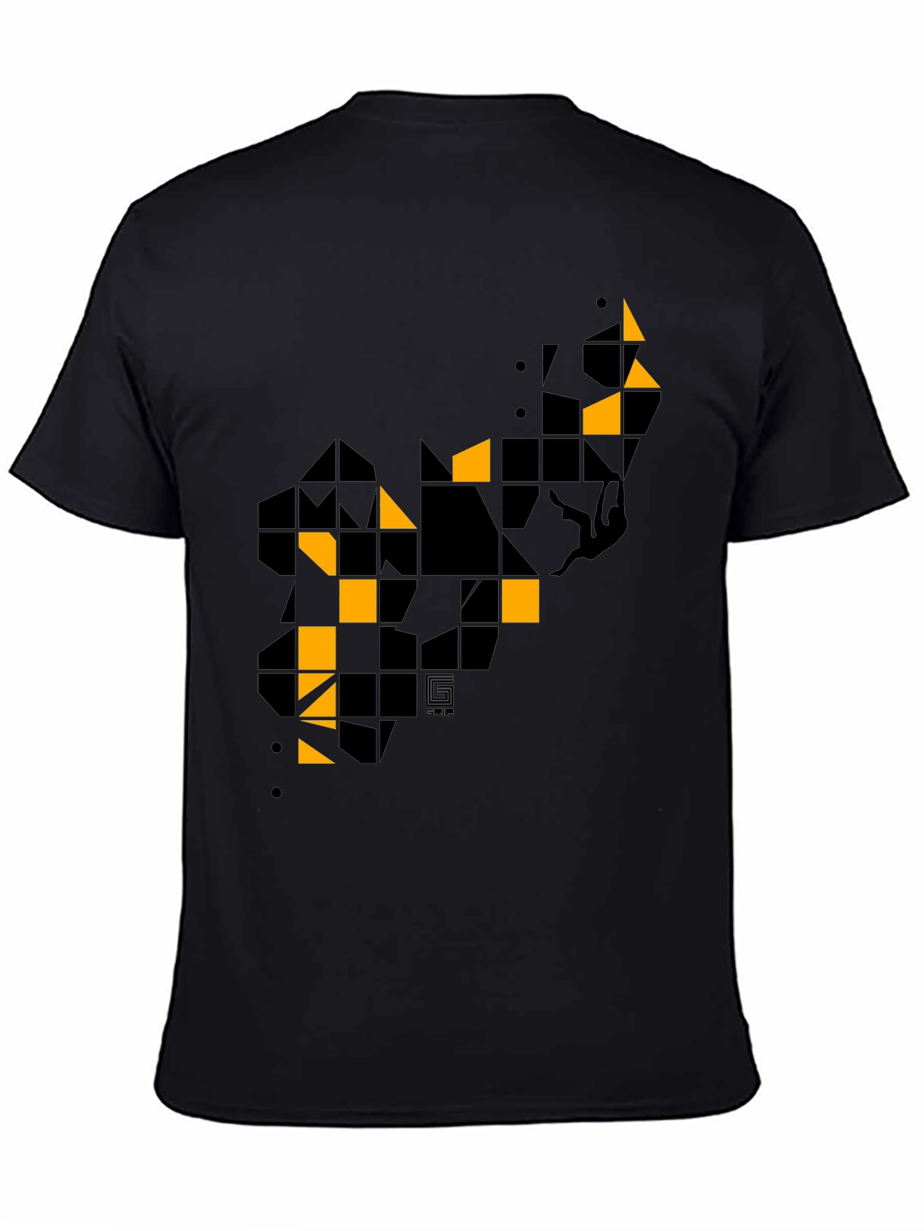 Geometric Graphic Print Mens Black T-Shirt