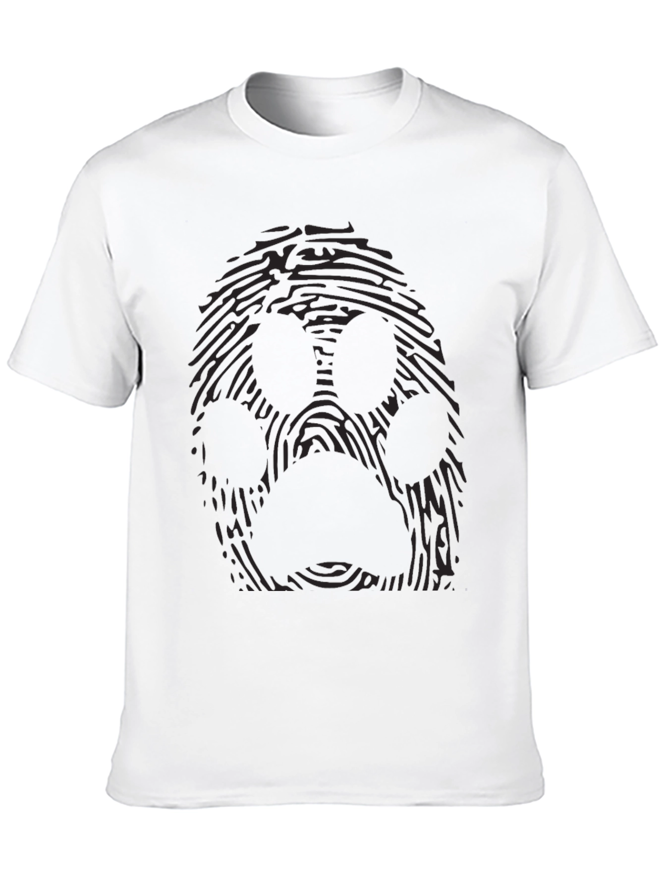 Black Fingerprint Paw Print Graphic Tee