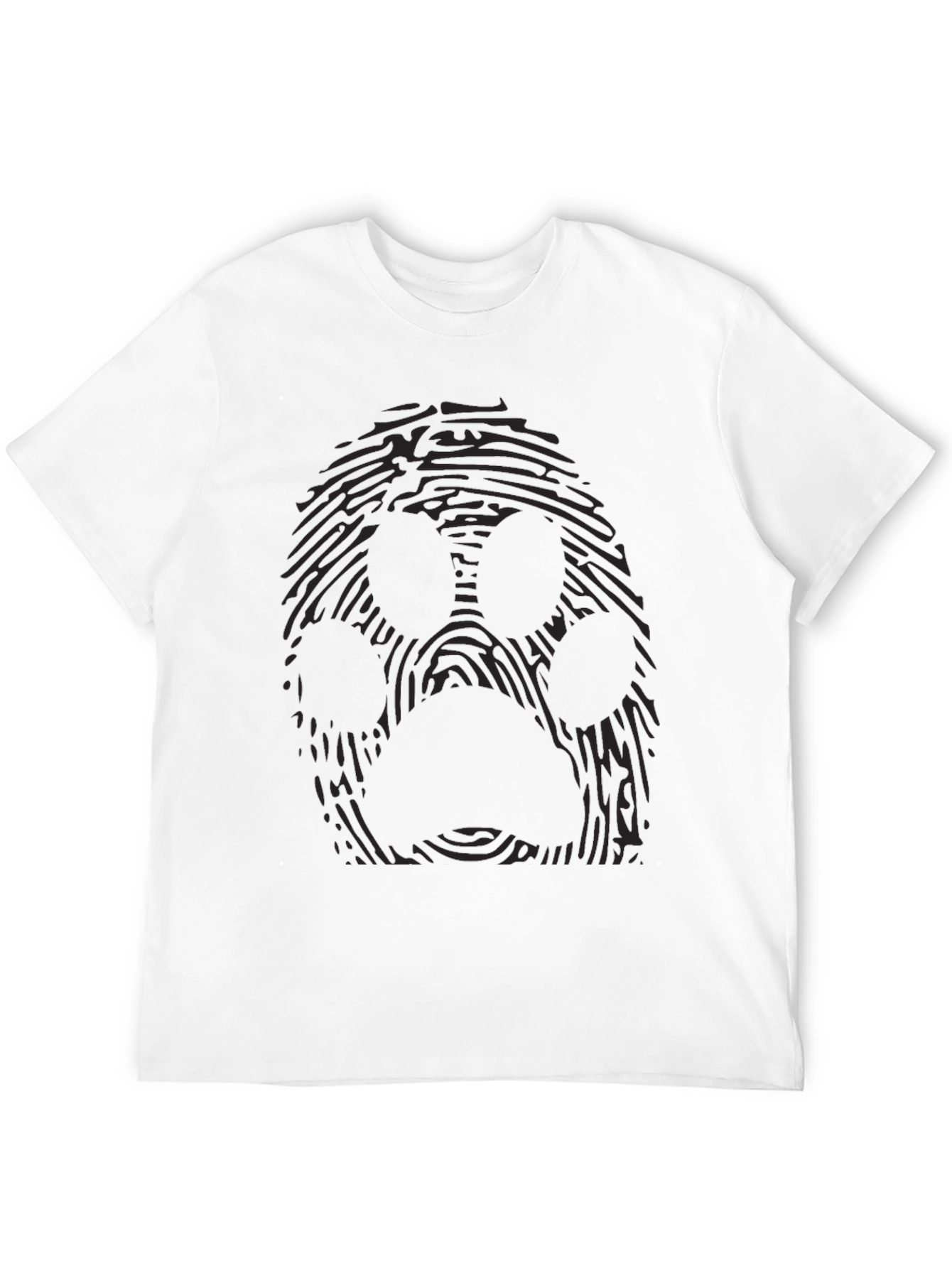 Black Fingerprint Paw Print Graphic Tee