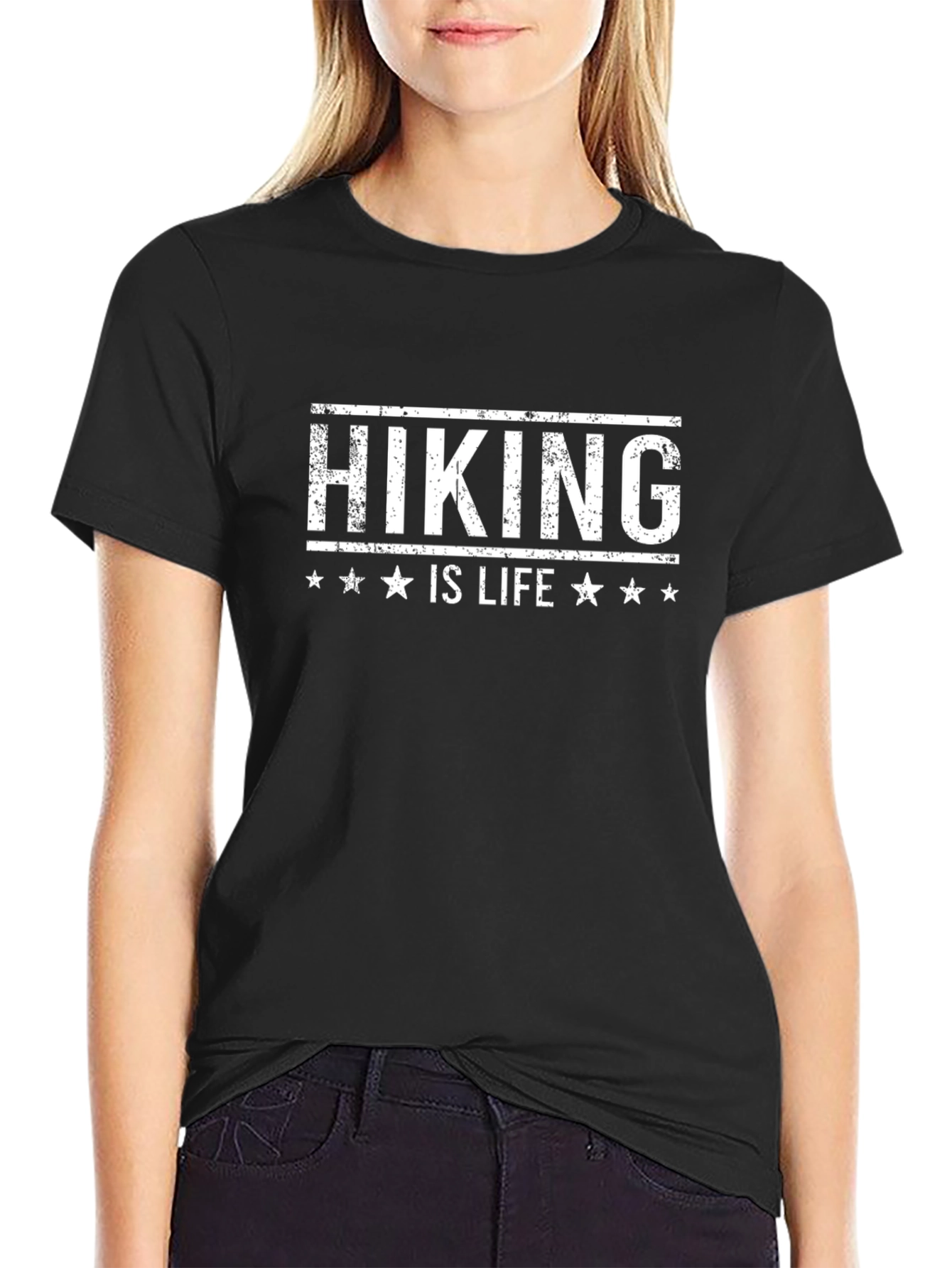 Hiking is Life T-Shirt - Black Casual Wear
