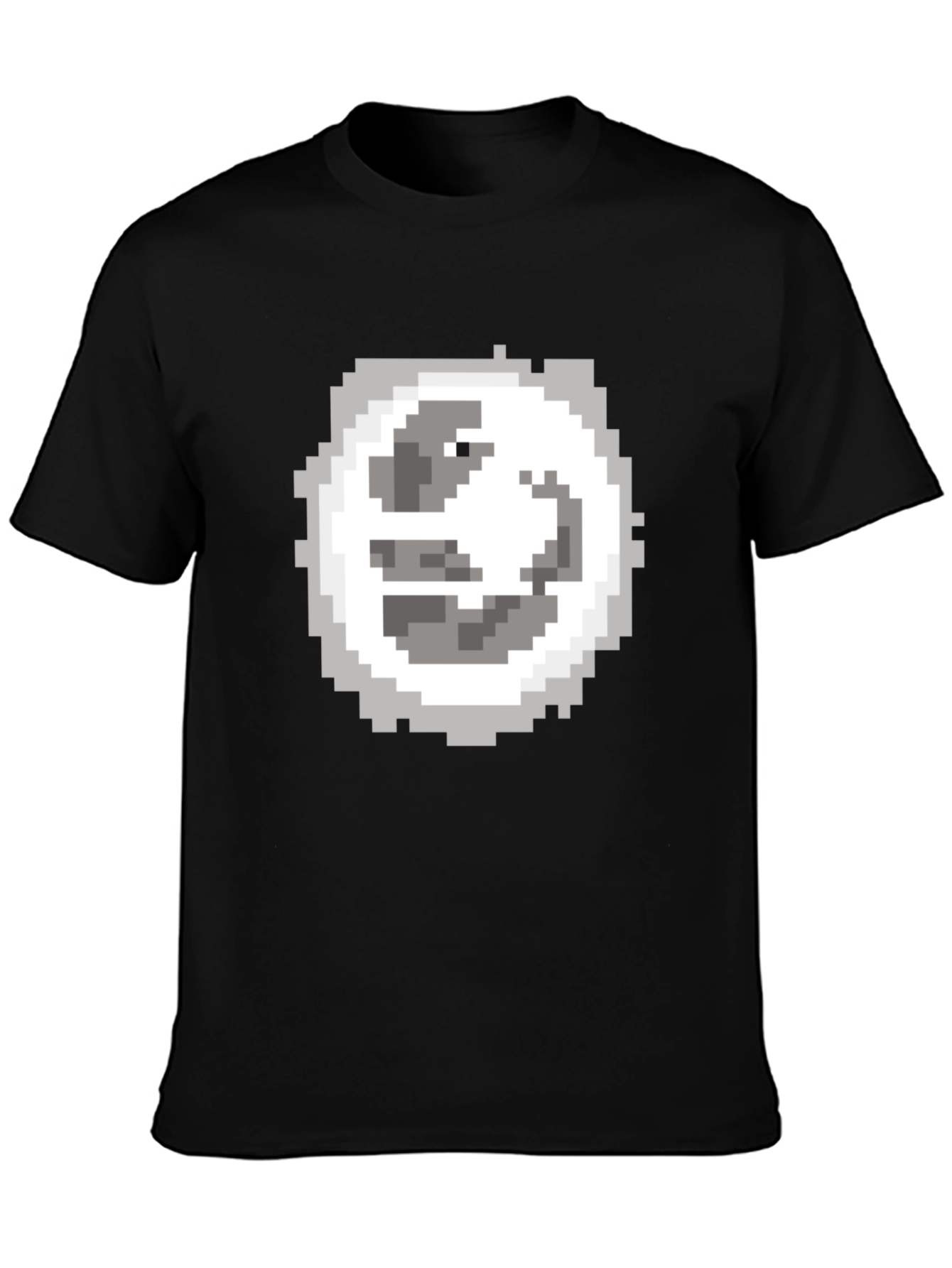 Pixel Art Moon Graphic Tee - Classic Black