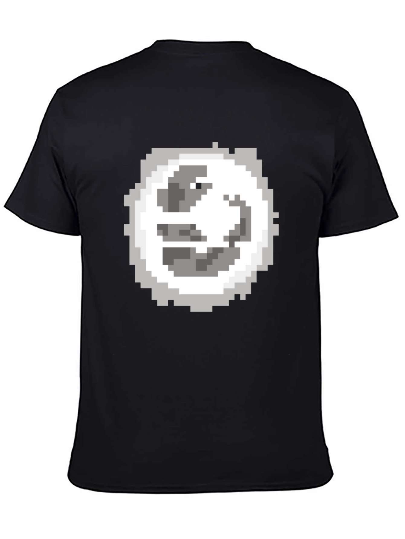 Pixel Art Moon Graphic Tee - Classic Black