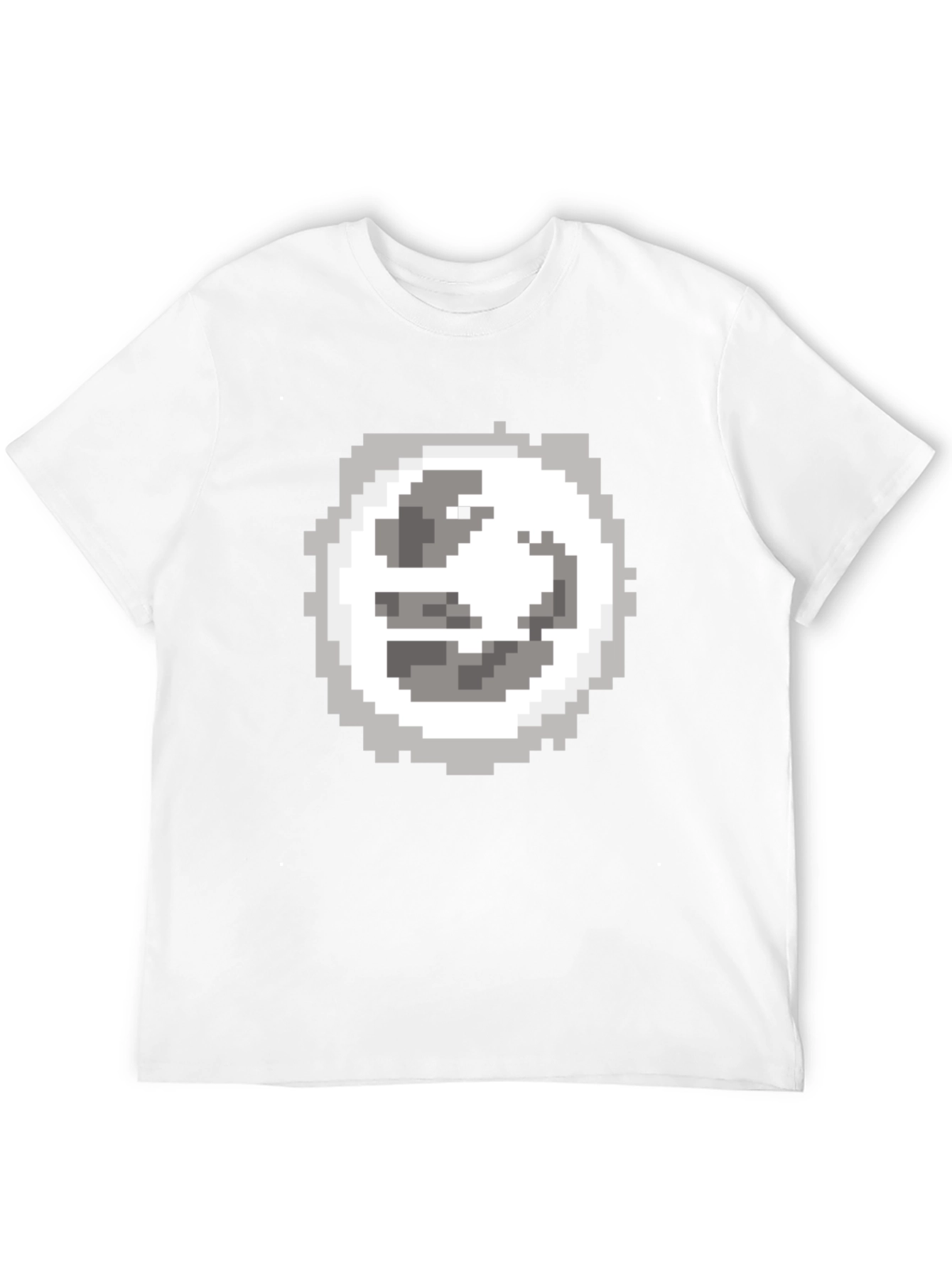 Pixel Art Moon Graphic Tee - Classic Black