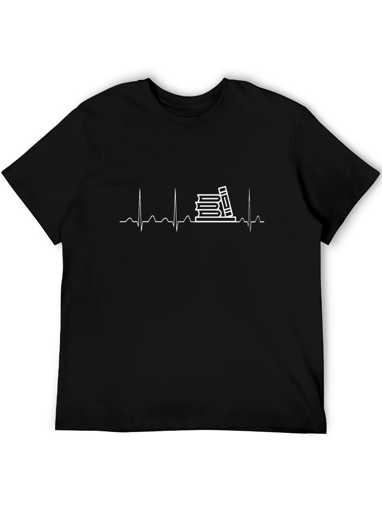 Book Lovers Heartbeat T-Shirt - Black