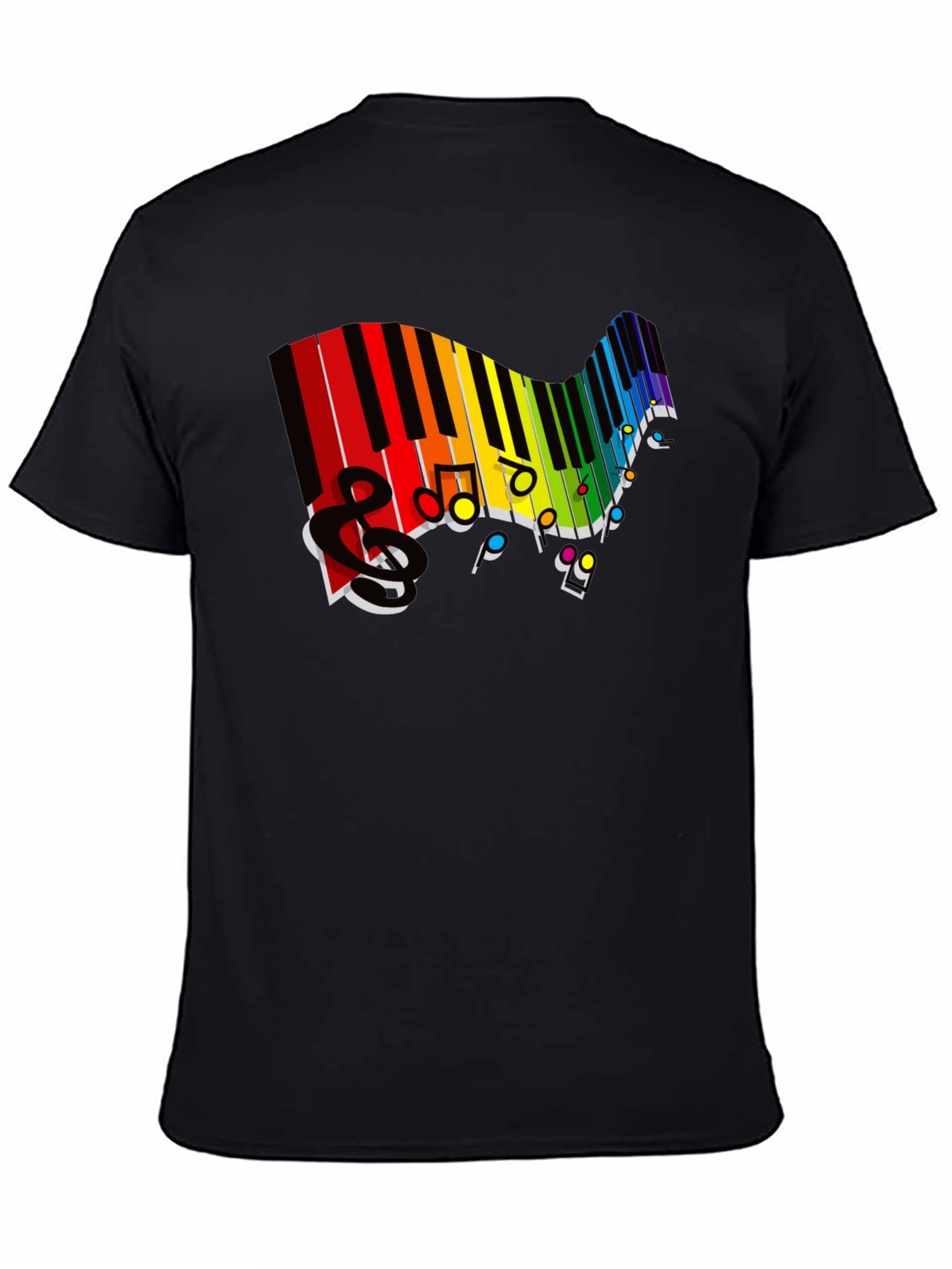 Rainbow Piano Keys Music T-Shirt