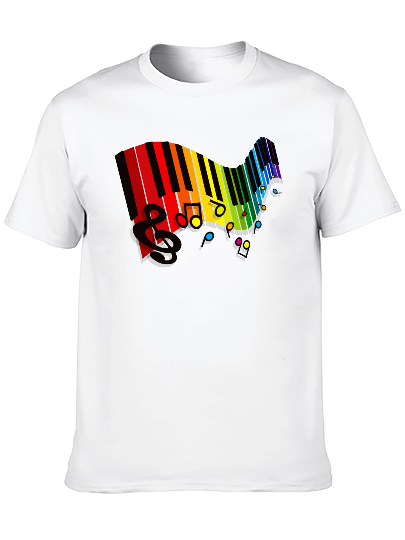 Rainbow Piano Keys Music T-Shirt