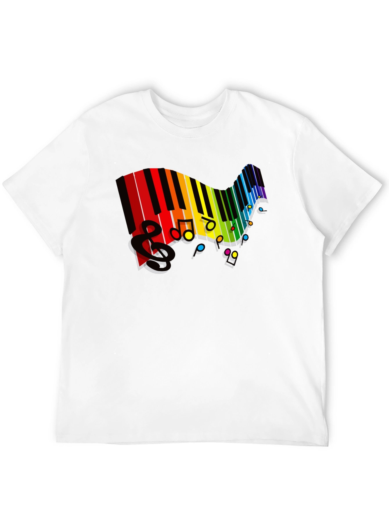Rainbow Piano Keys Music T-Shirt