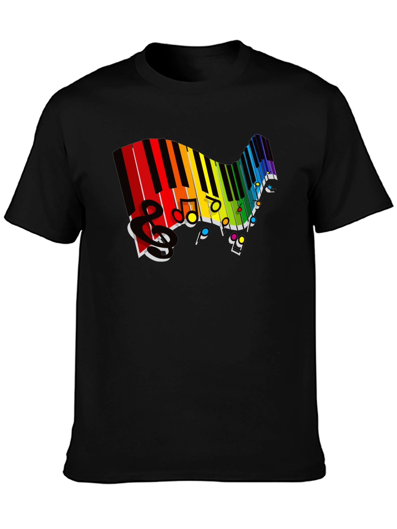 Rainbow Piano Keys Music T-Shirt