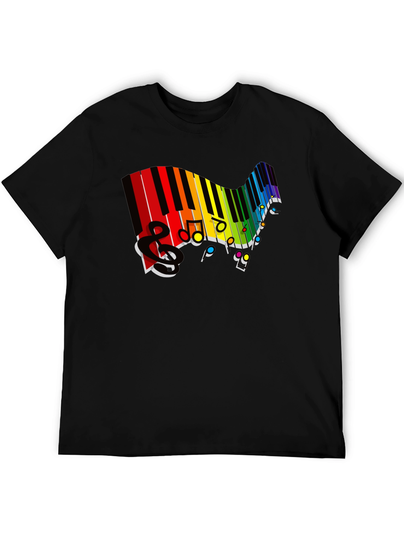 Rainbow Piano Keys Music T-Shirt