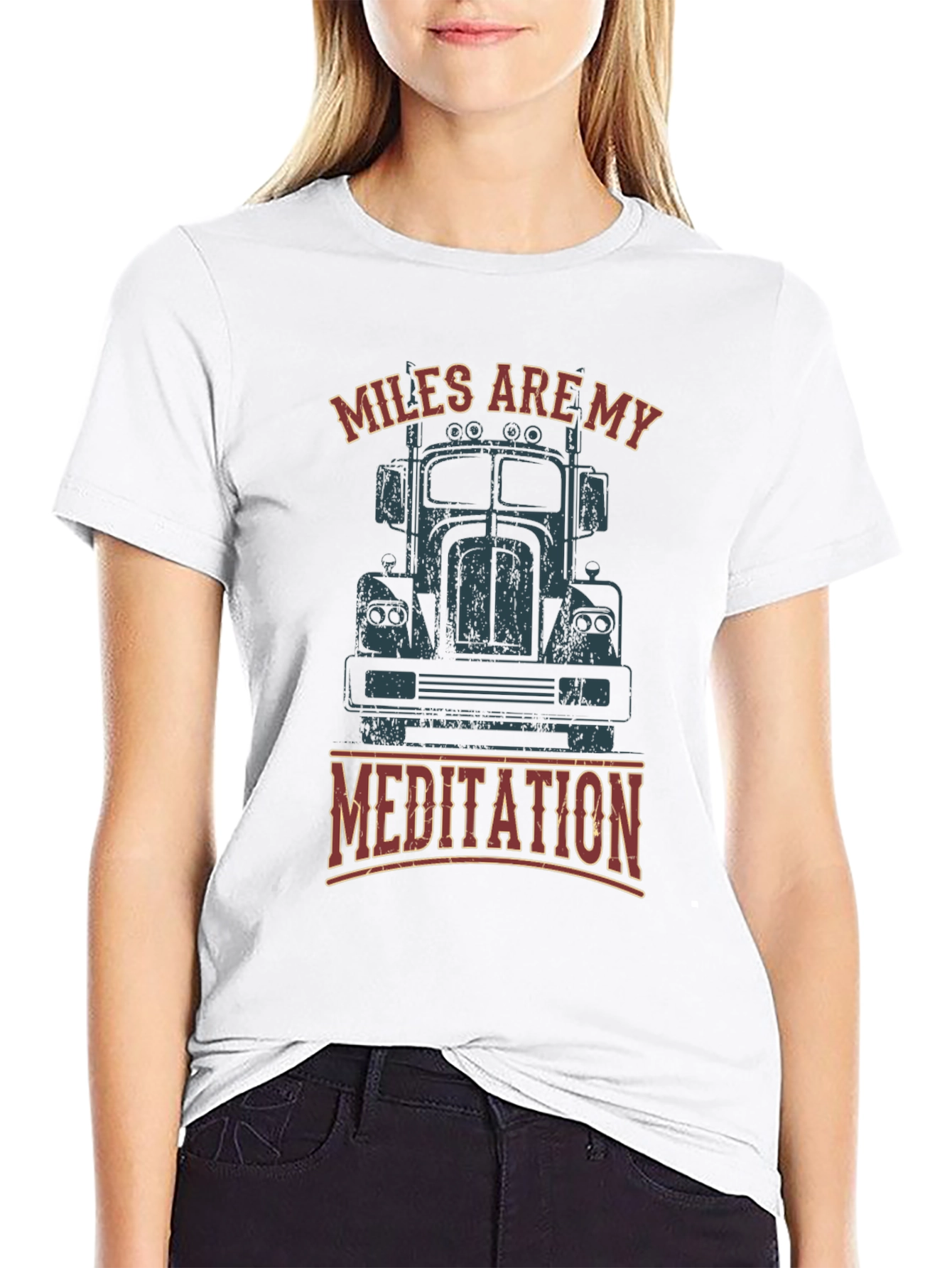 Miles Are My Meditation Trucker T-Shirt