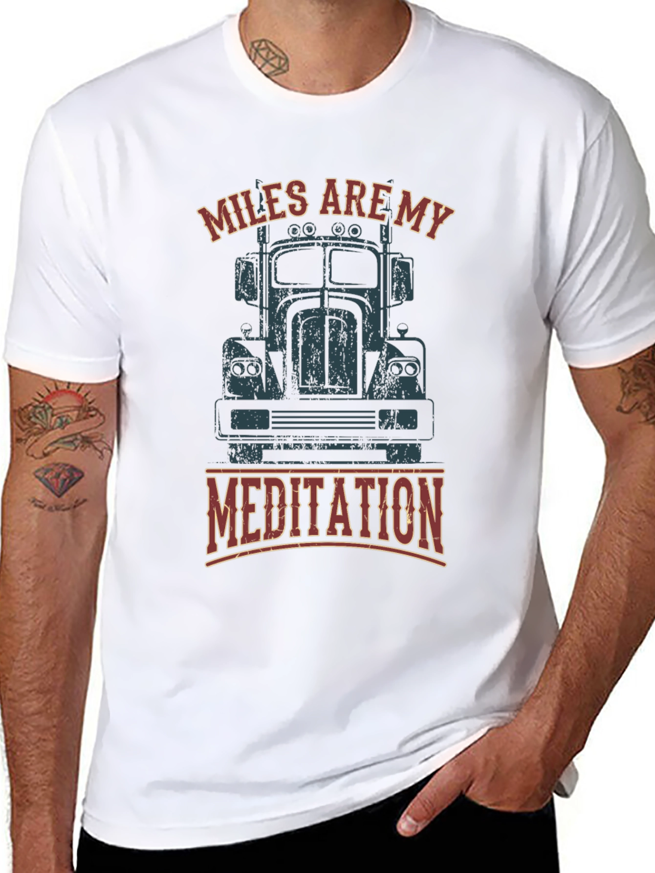 Miles Are My Meditation Trucker T-Shirt
