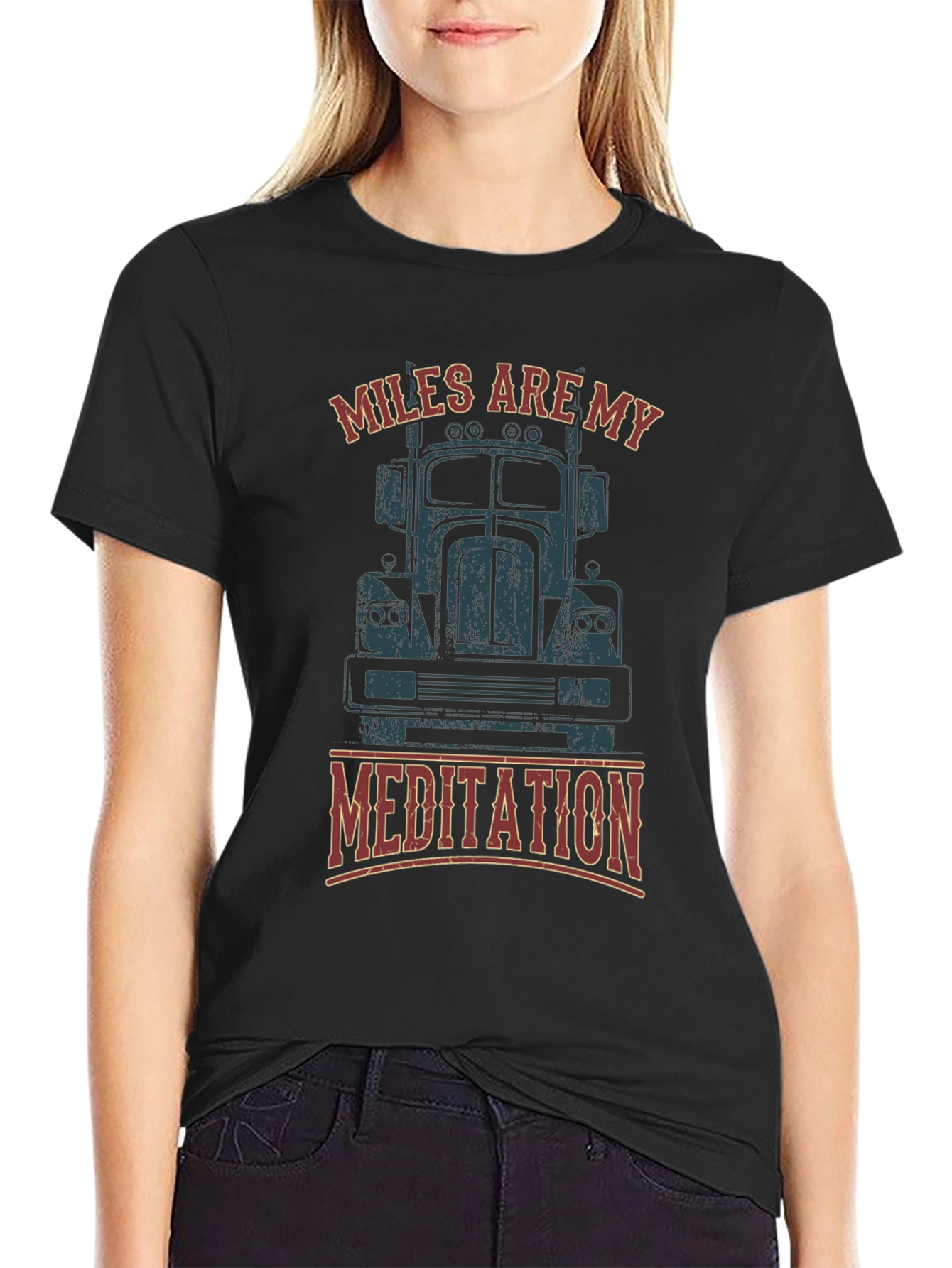 Miles Are My Meditation Trucker T-Shirt