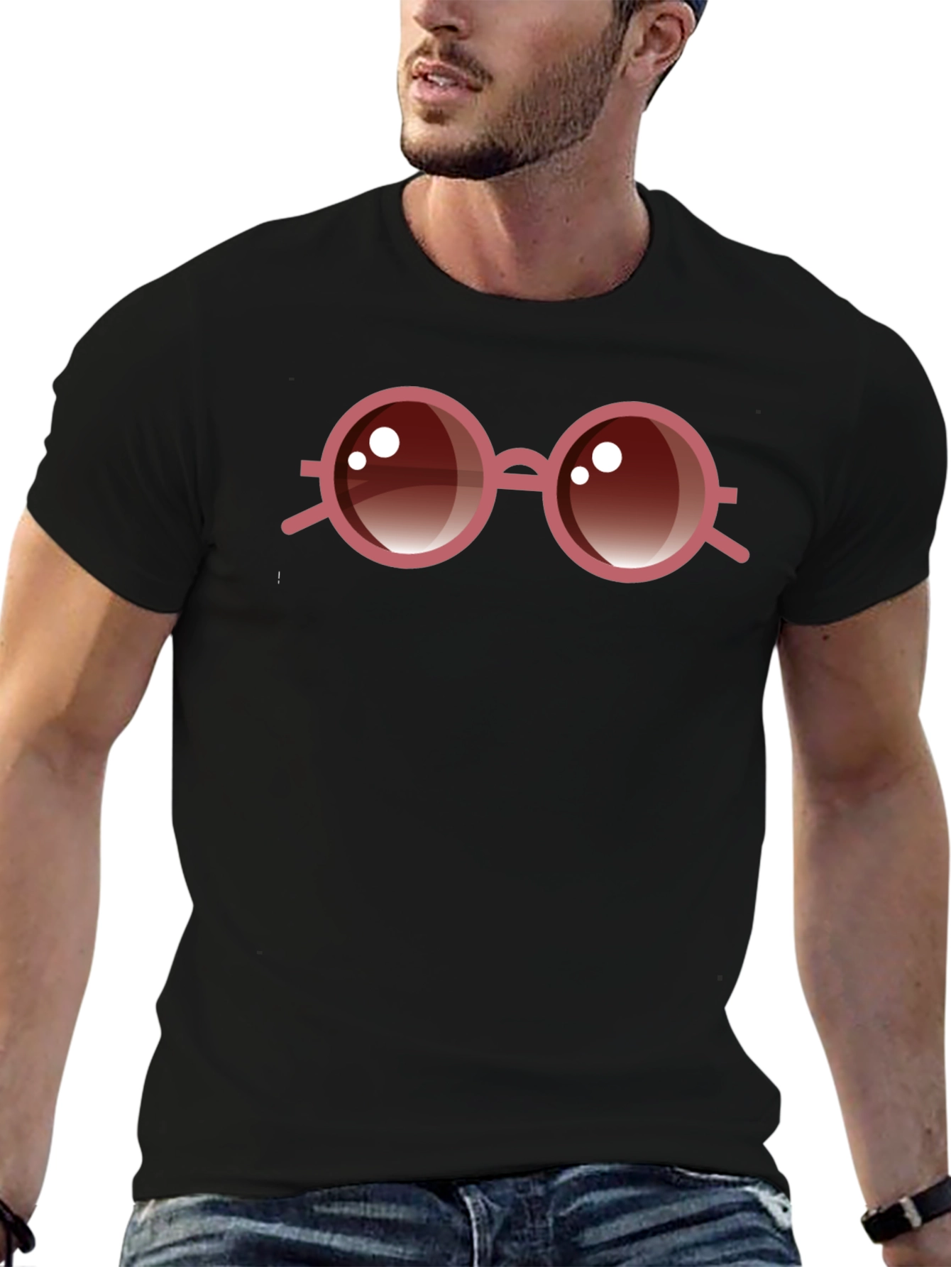 Round Glasses Graphic Tee - Cool & Stylish!