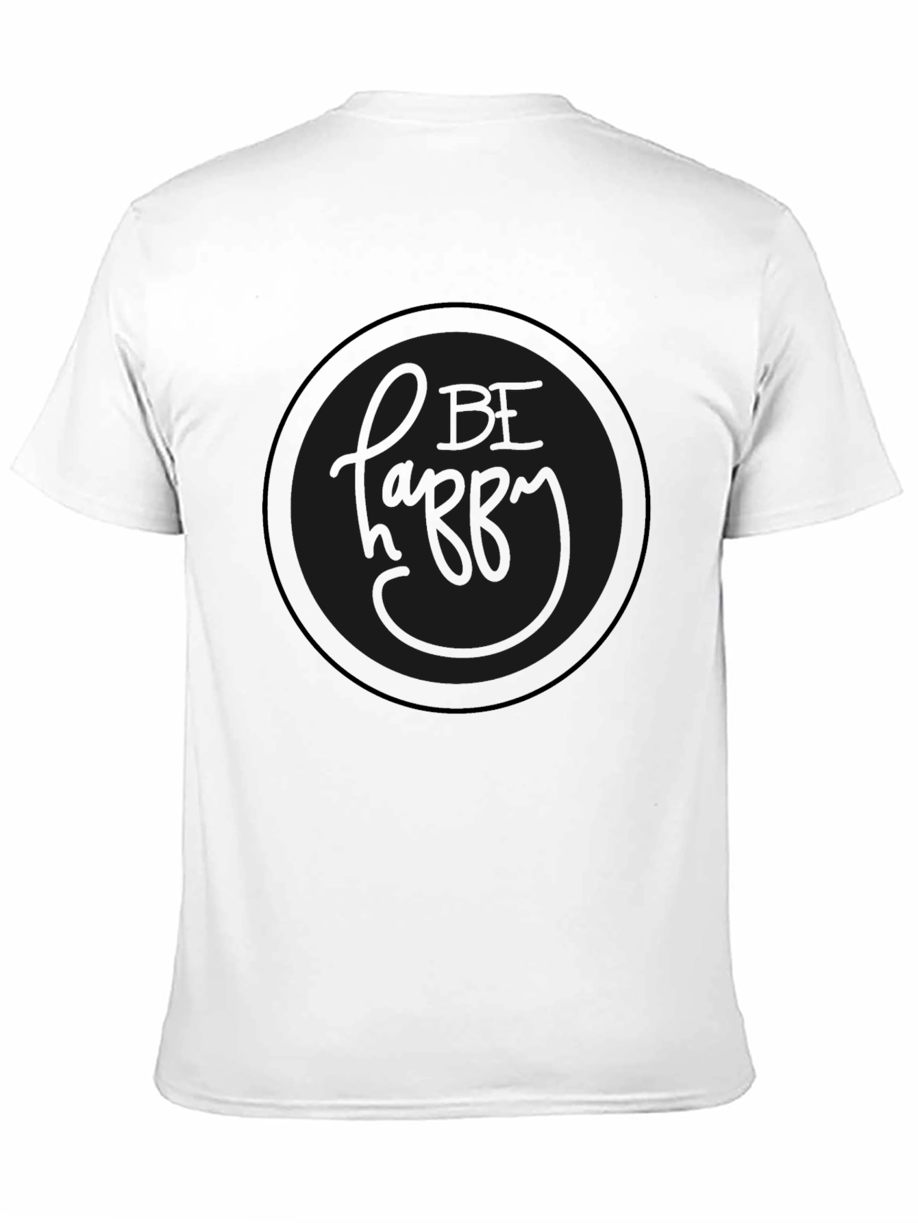 Be Happy Crew Neck T-Shirt - Mens - Black