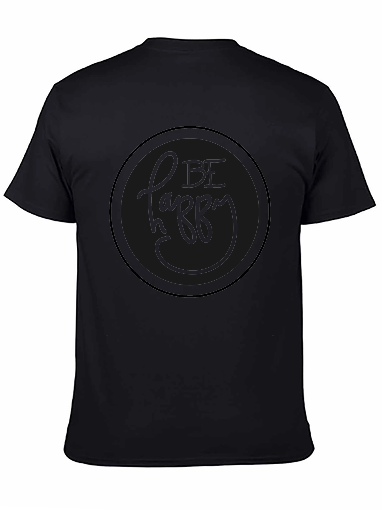Be Happy Crew Neck T-Shirt - Mens - Black