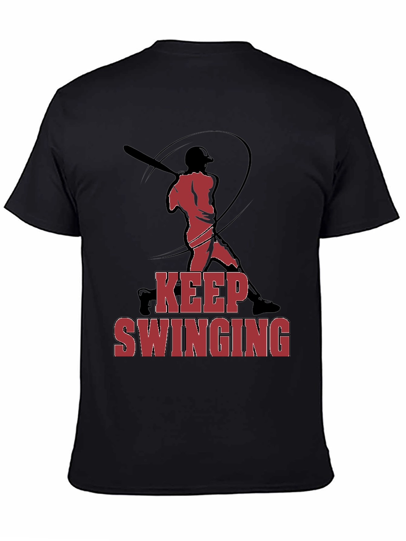 Keep Swinging Graphic Tee - Baseball Fan T-Shirt