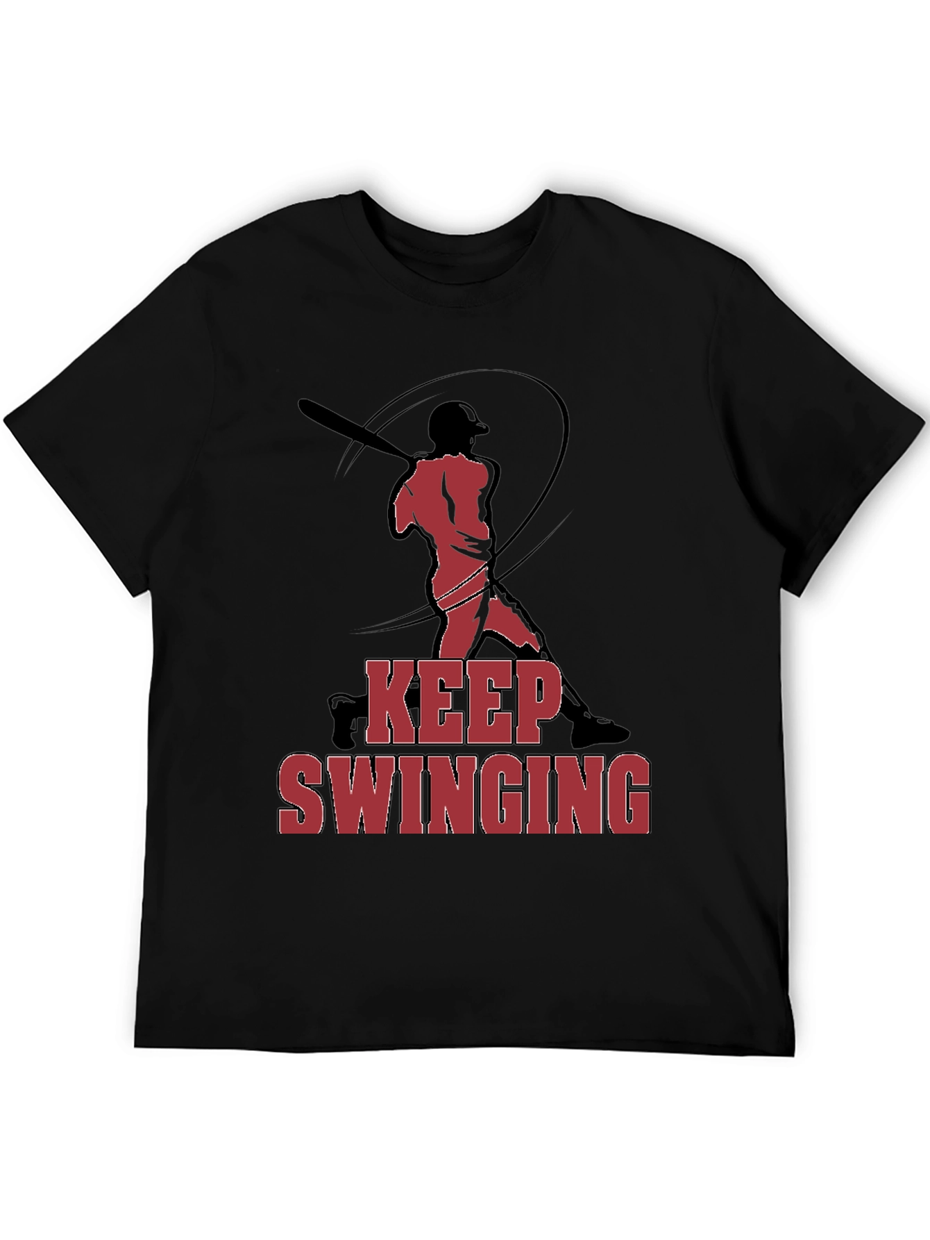 Keep Swinging Graphic Tee - Baseball Fan T-Shirt