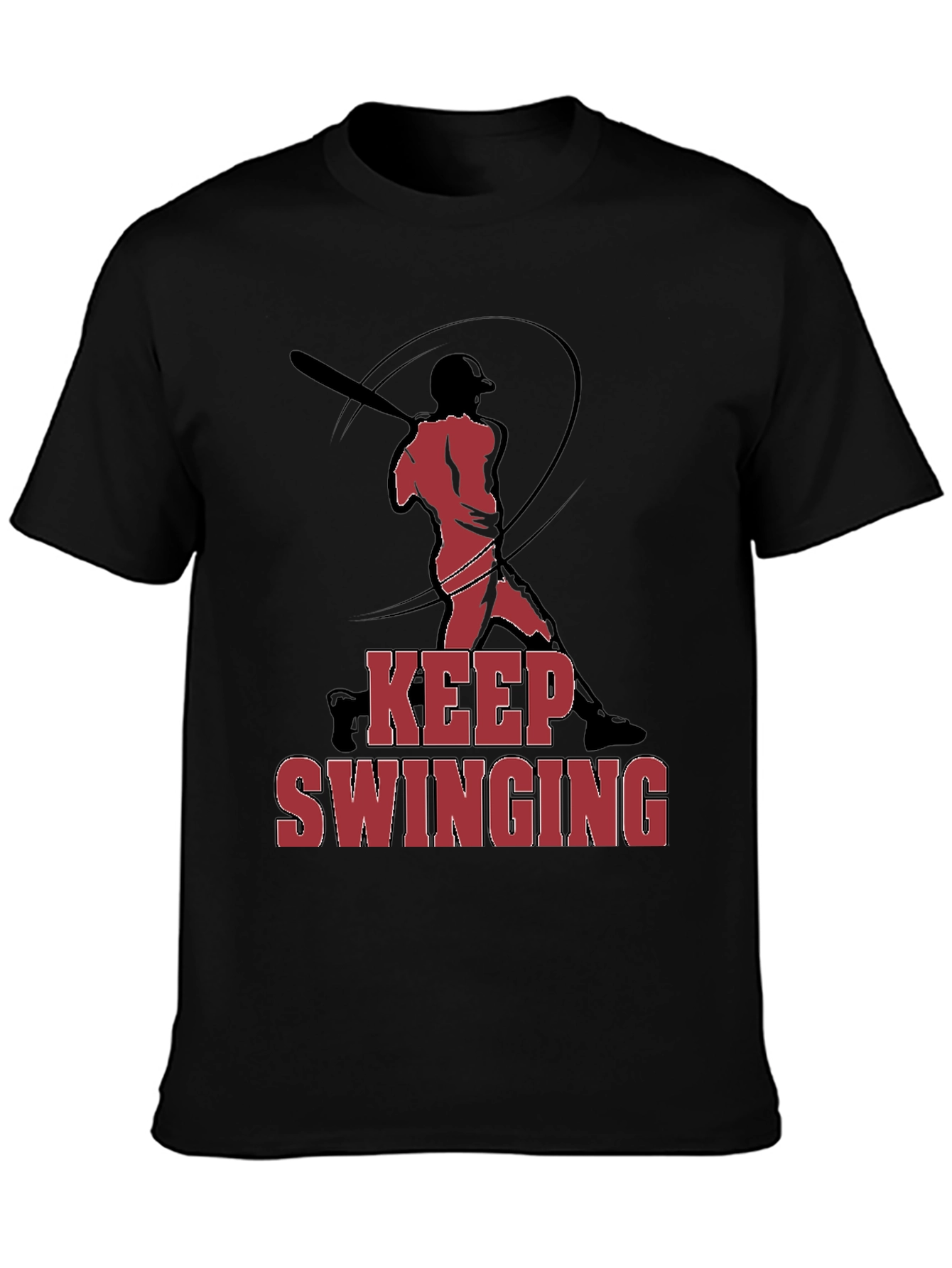 Keep Swinging Graphic Tee - Baseball Fan T-Shirt