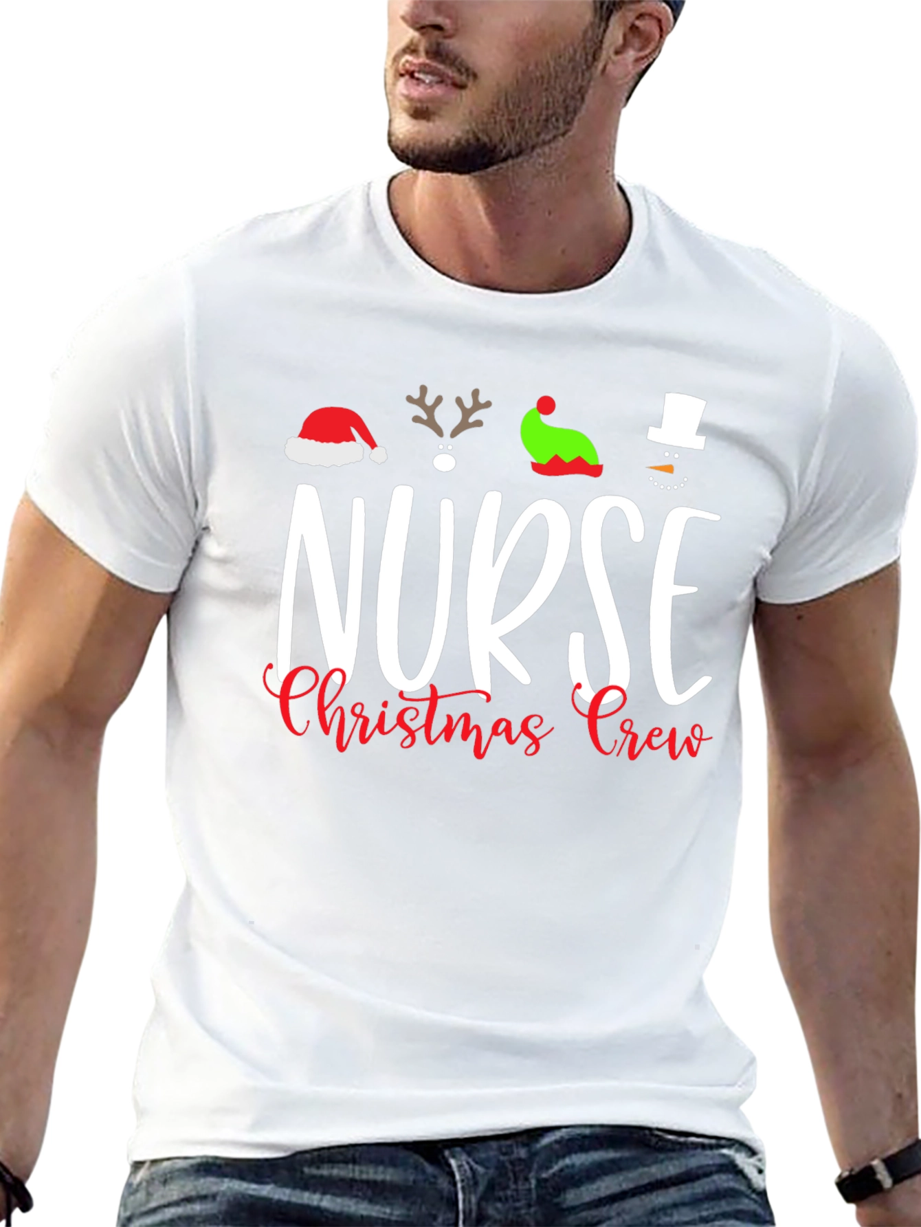 Nurse Christmas Crew Graphic Tee - Holiday Apparel