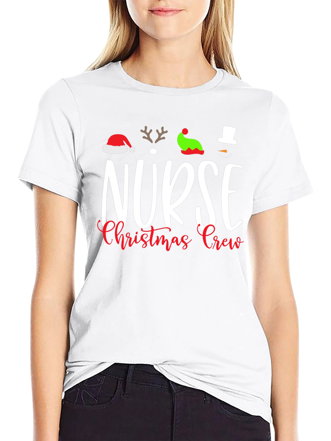Nurse Christmas Crew Graphic Tee - Holiday Apparel